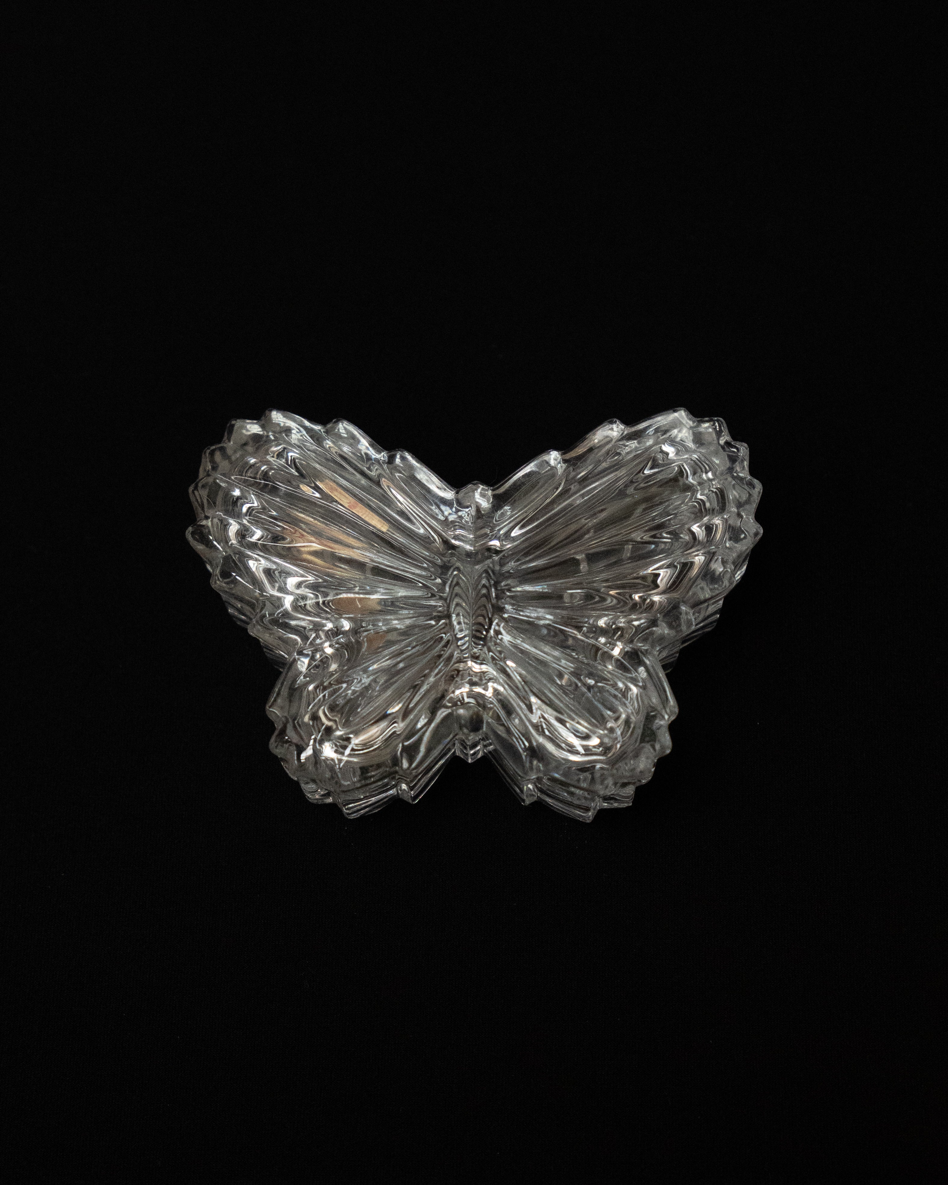 Clear butterfly crystal trinket box