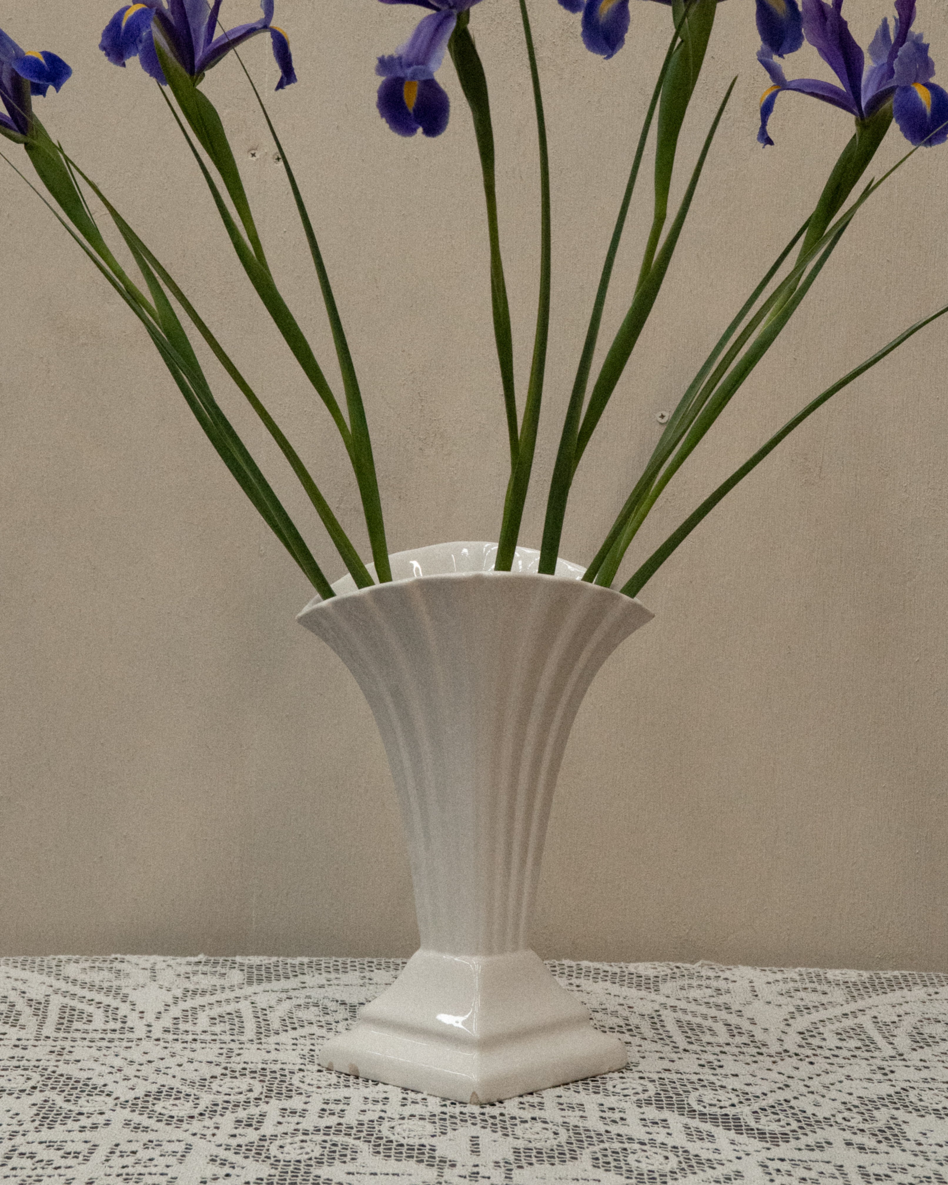 Art deco white ceramic vase