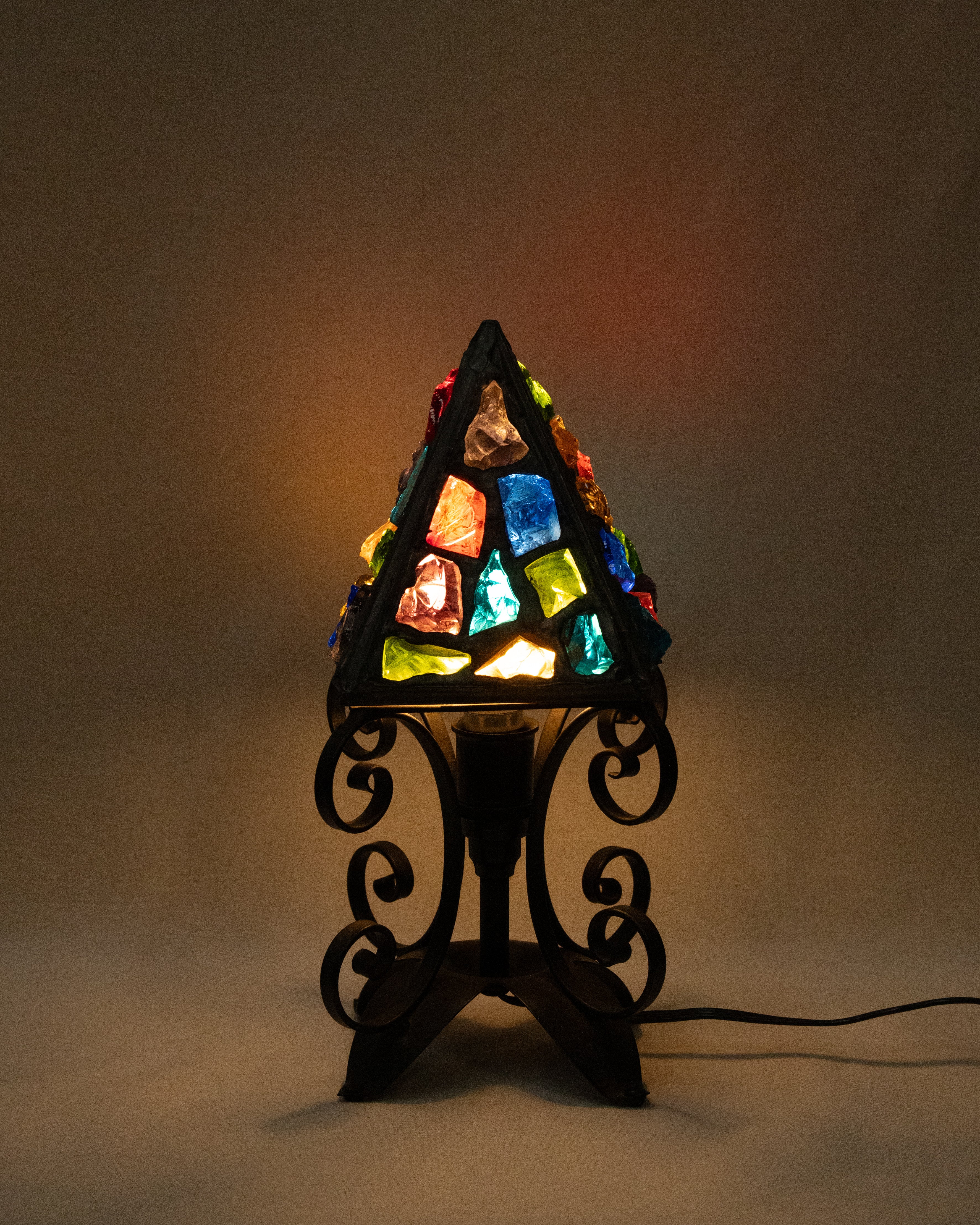 Rock glass lamp, 1950s, signed Peter Marsh B'Ham England