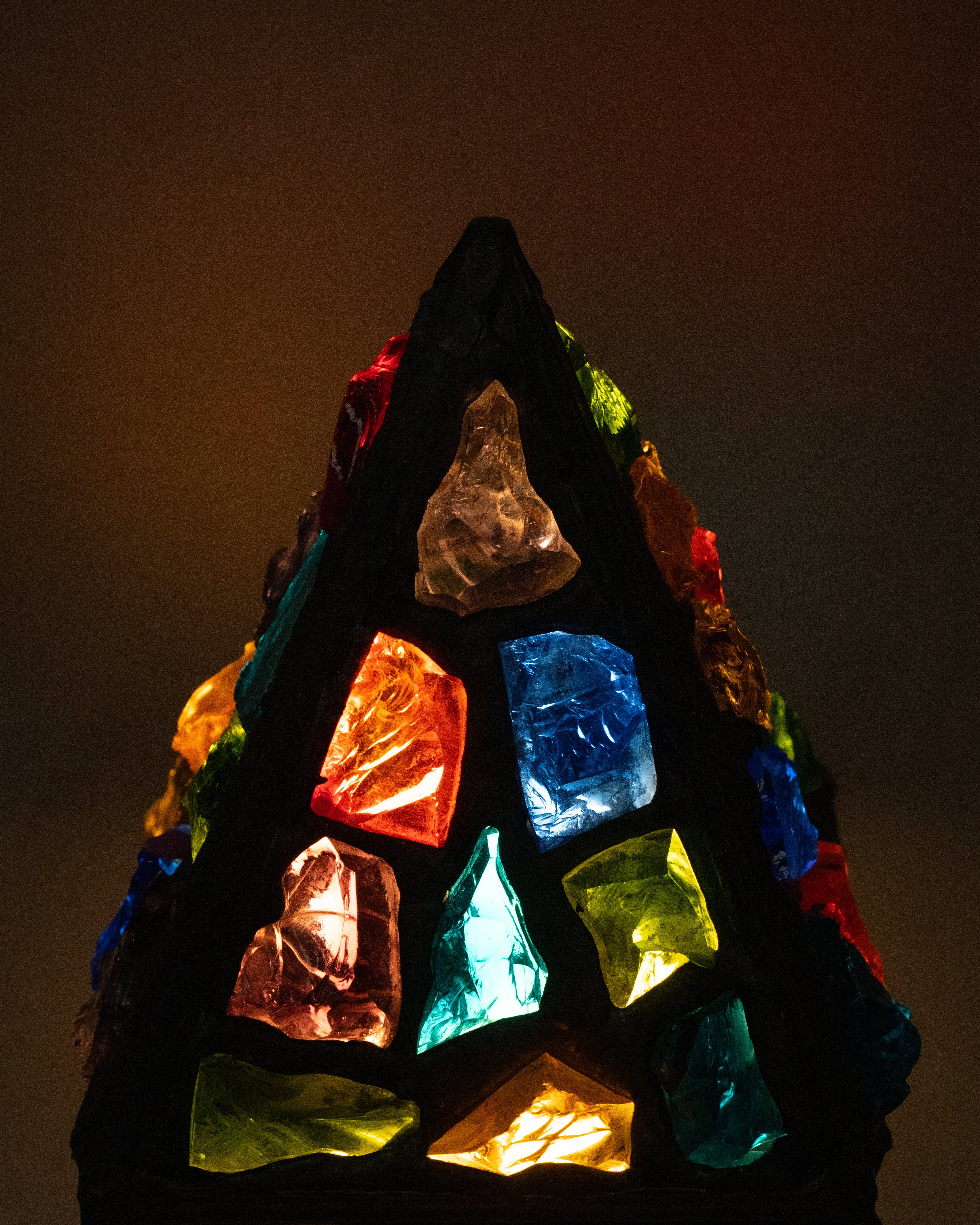 Rock glass lamp, 1950s, signed Peter Marsh B'Ham England