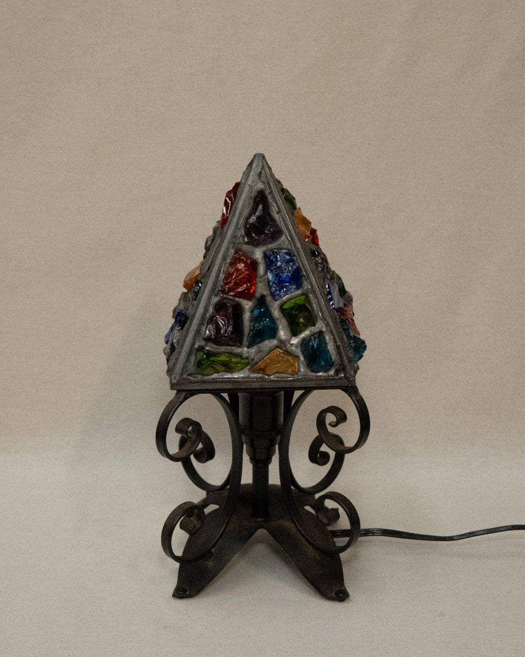 Rock glass lamp, 1950s, signed Peter Marsh B'Ham England