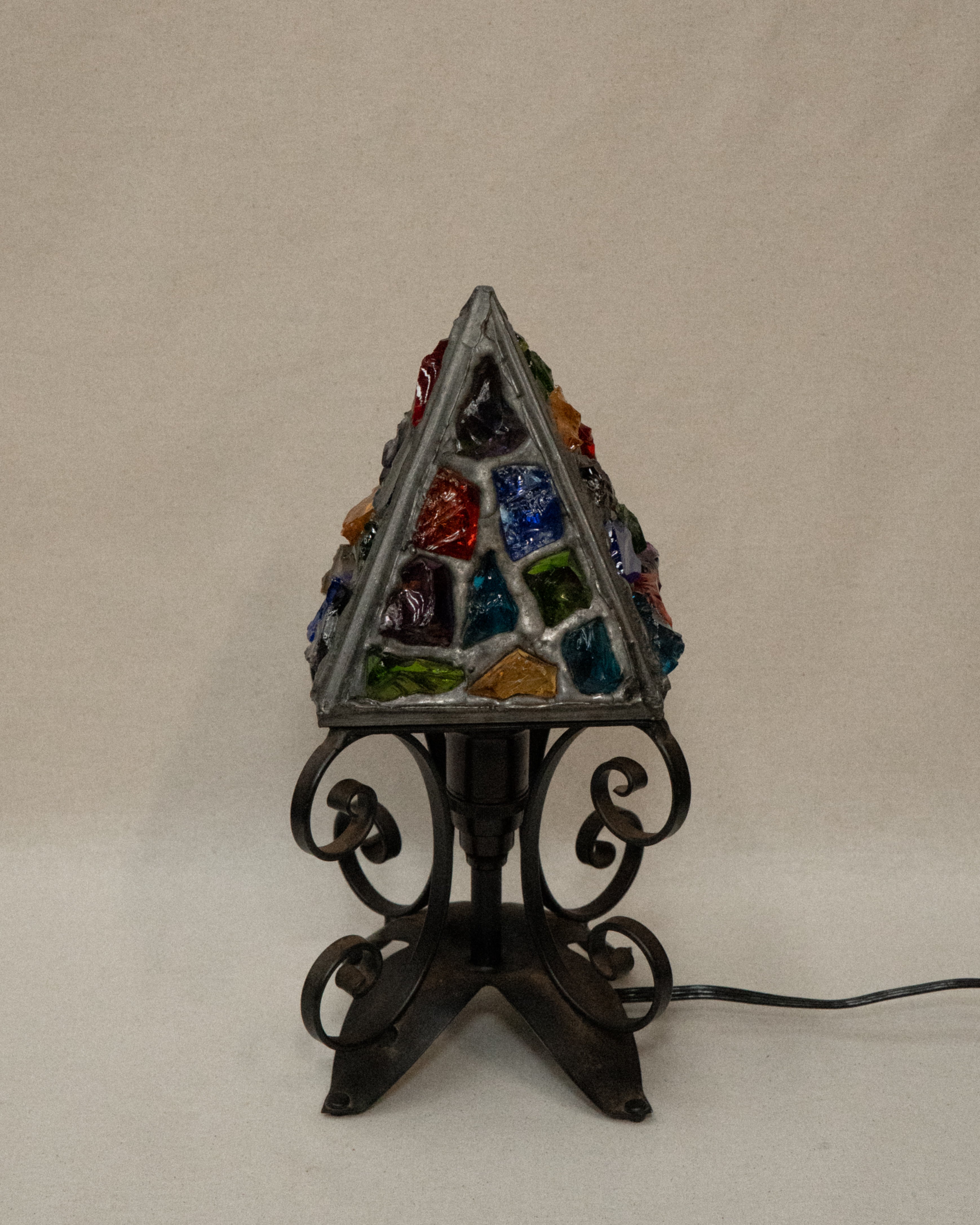 Rock glass lamp, 1950s, signed Peter Marsh B'Ham England