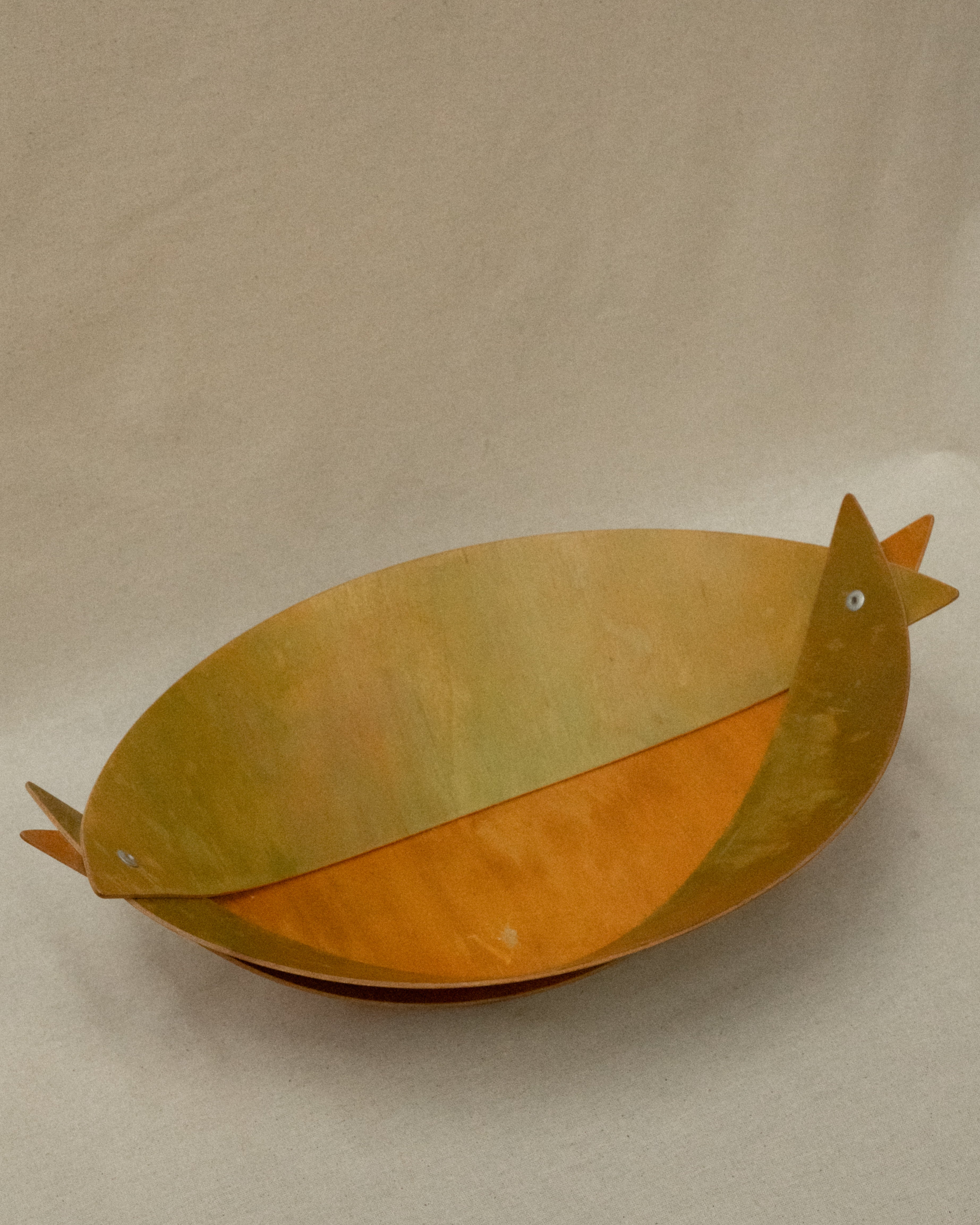 Green and yellow bowl by Woodworm Studios, Australia