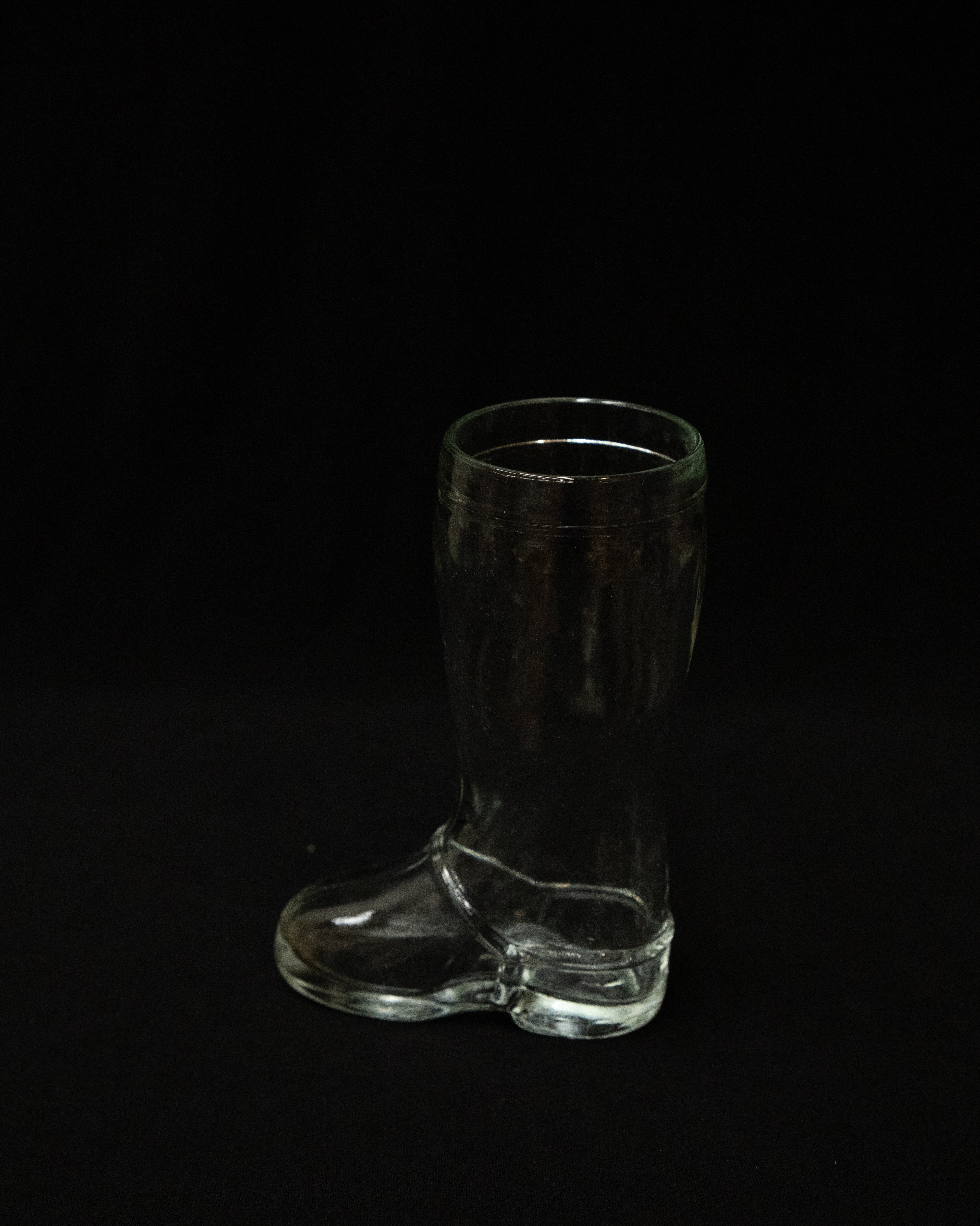 Glass boot vase