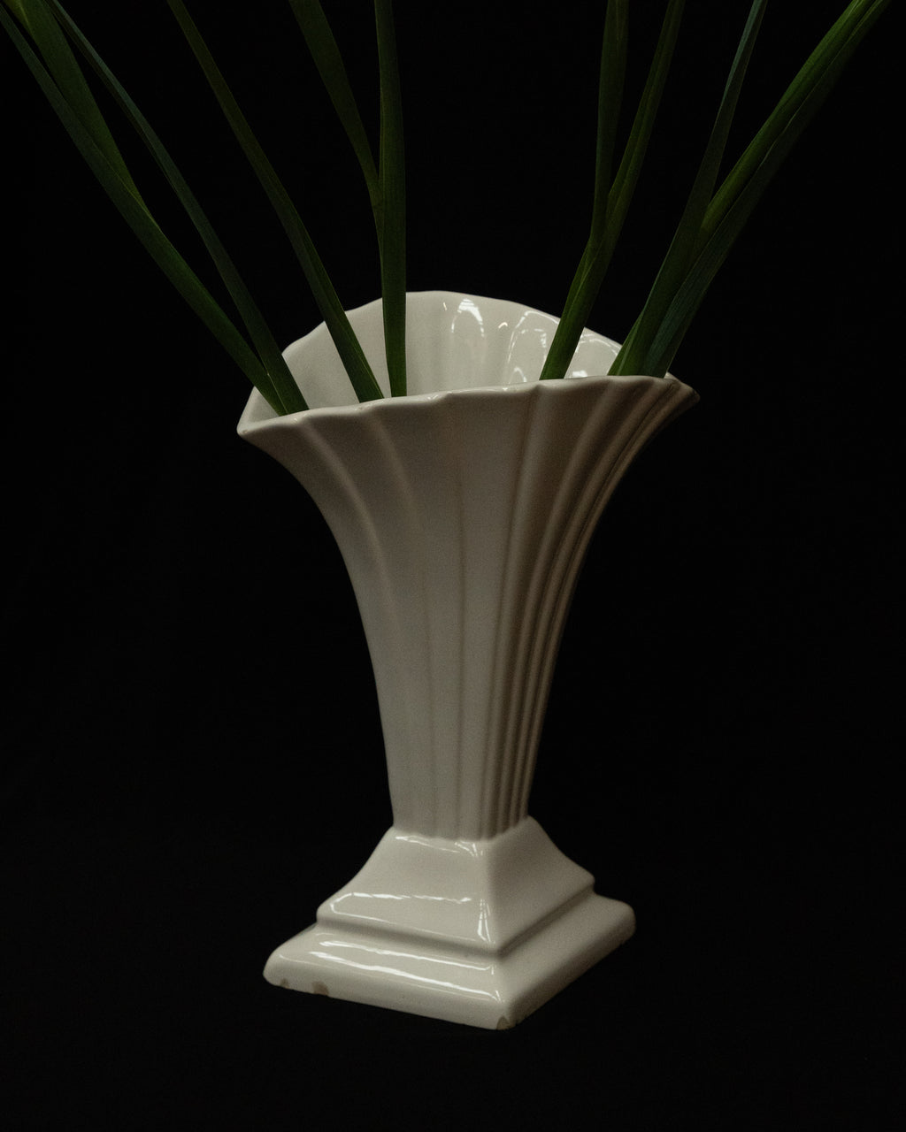 Art deco white ceramic vase