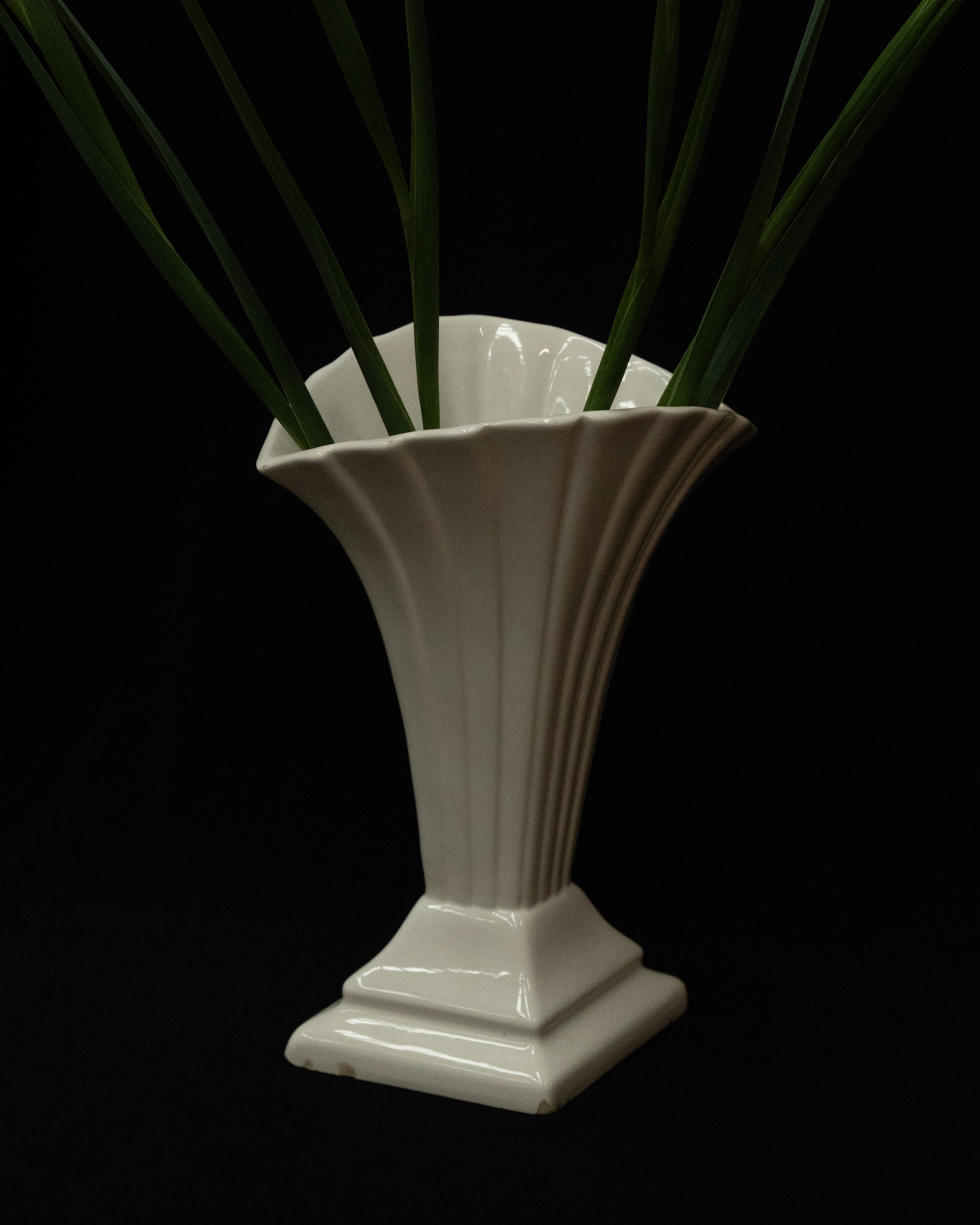 Art deco white ceramic vase