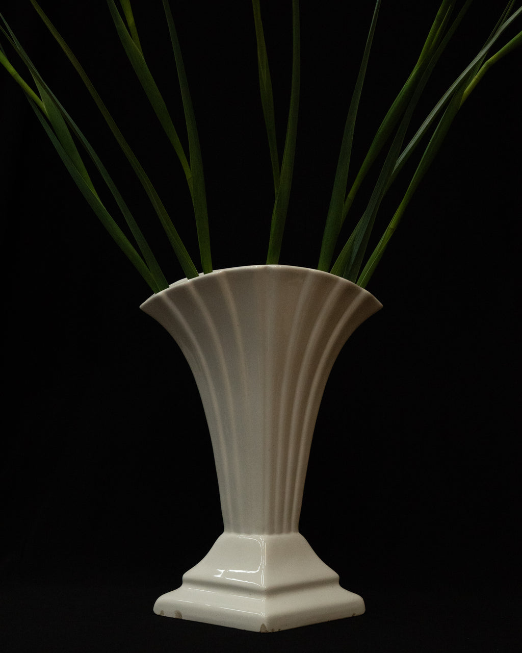 Art deco white ceramic vase