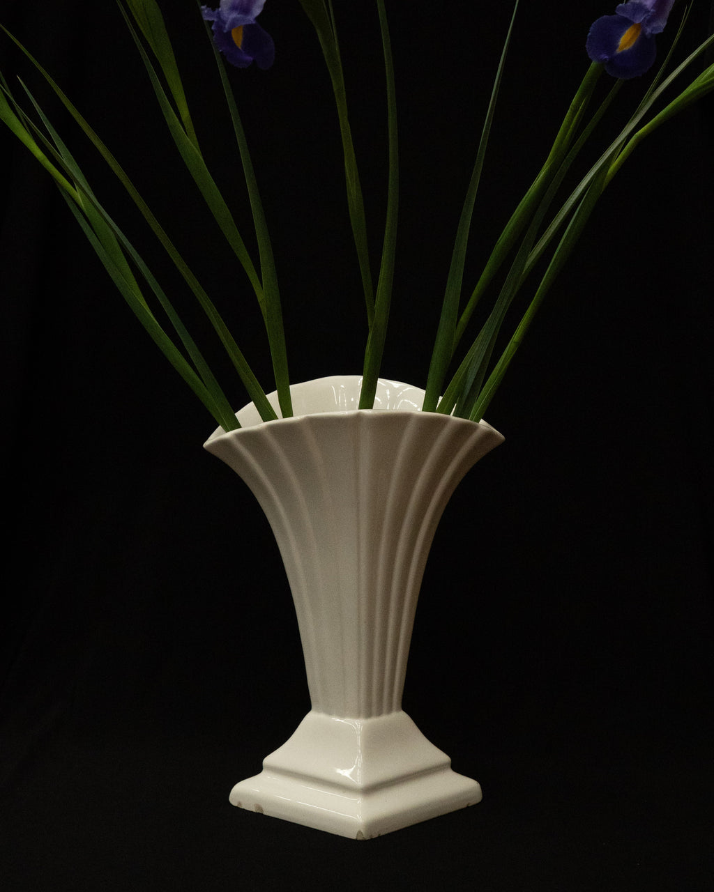 Art deco white ceramic vase