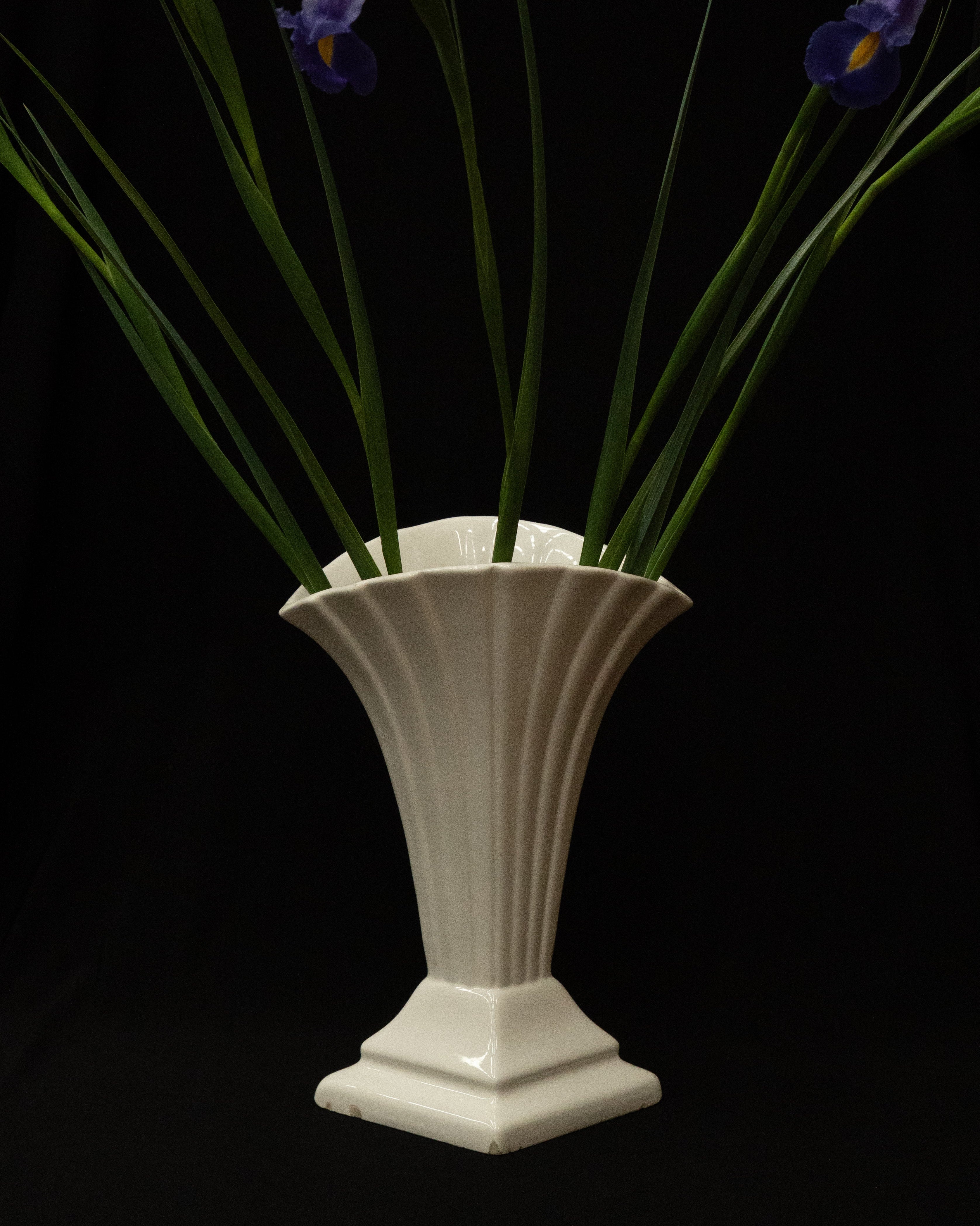 Art deco white ceramic vase