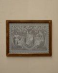 Crochet artwork of Robinhood in wooden frame