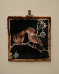 100% silk placemat/wall hanging featuring birds and flowers