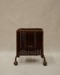 Bamboo tea light/pillar candle holder with metal ball feet
