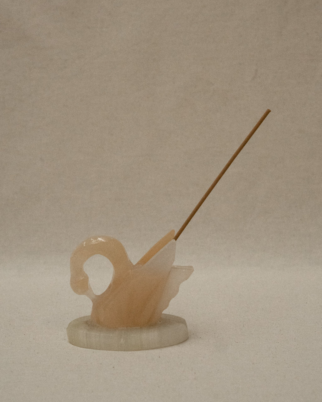 Swan carved onyx pen/toothpick/incense holder