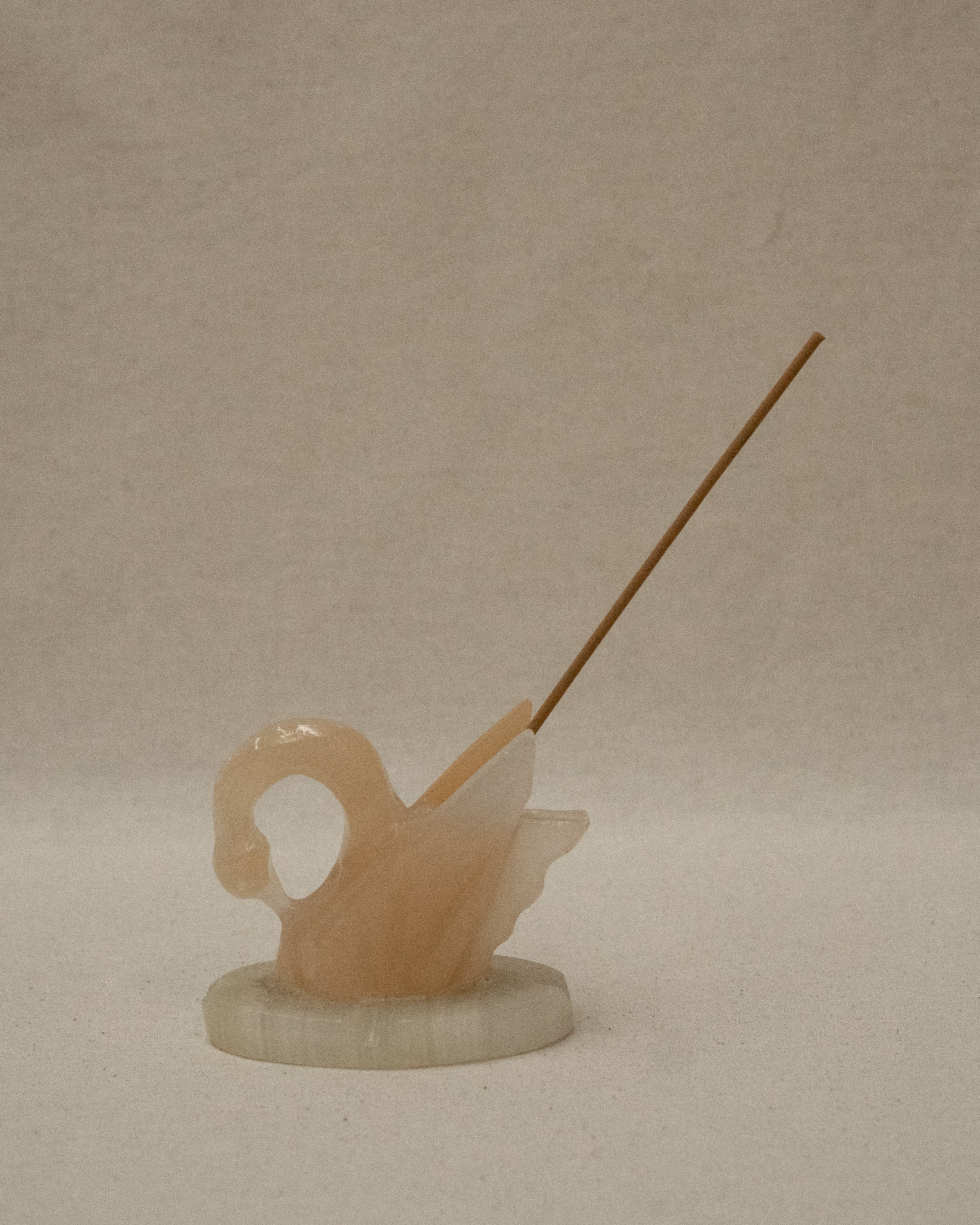 Swan carved onyx pen/toothpick/incense holder