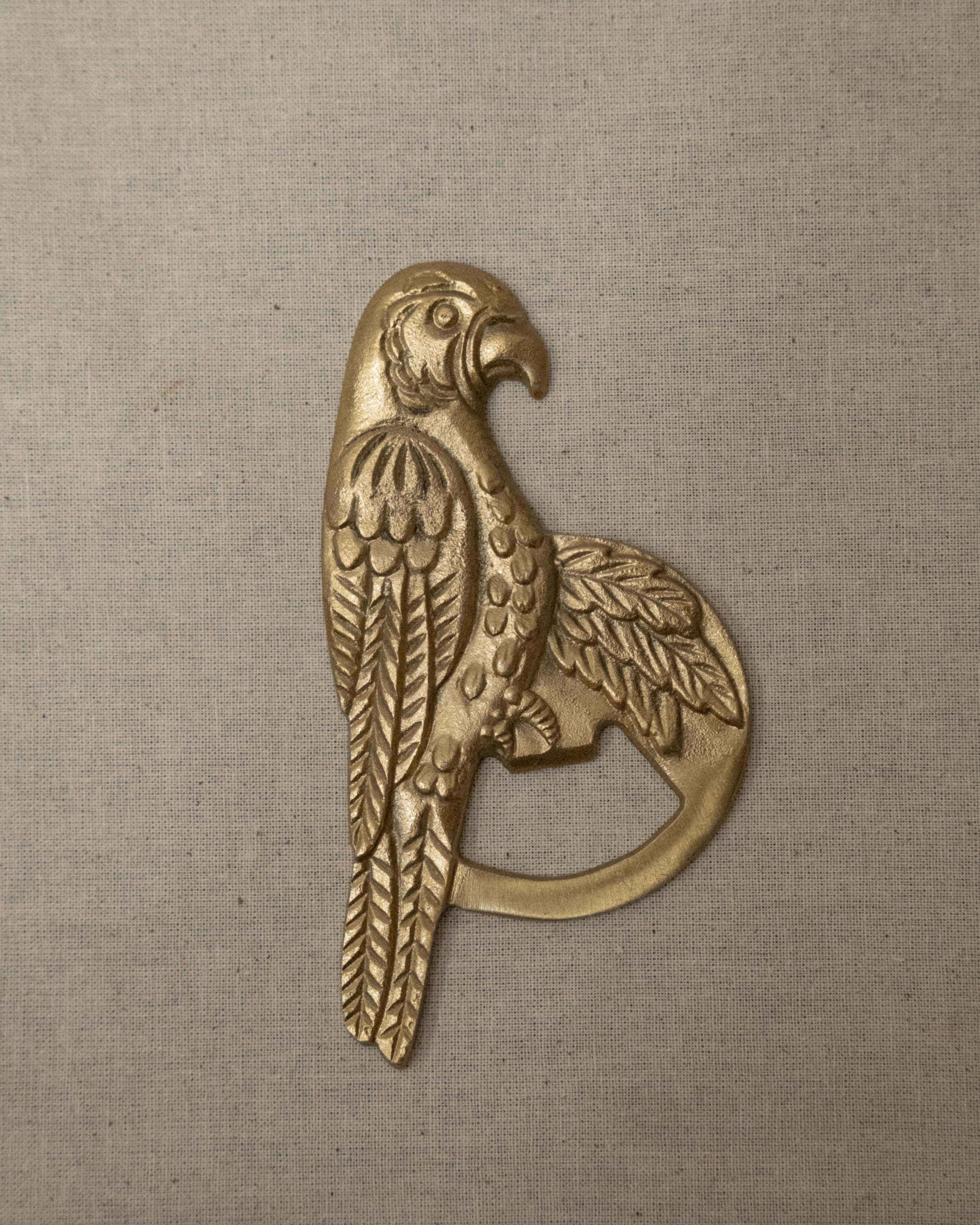 Parrot brass bottle opener