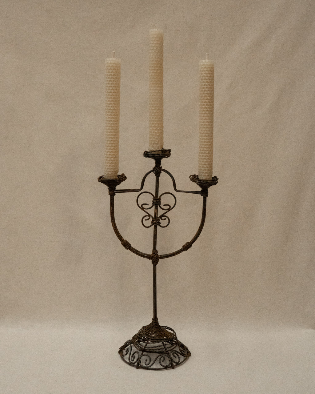 Wrought wire candelabra
