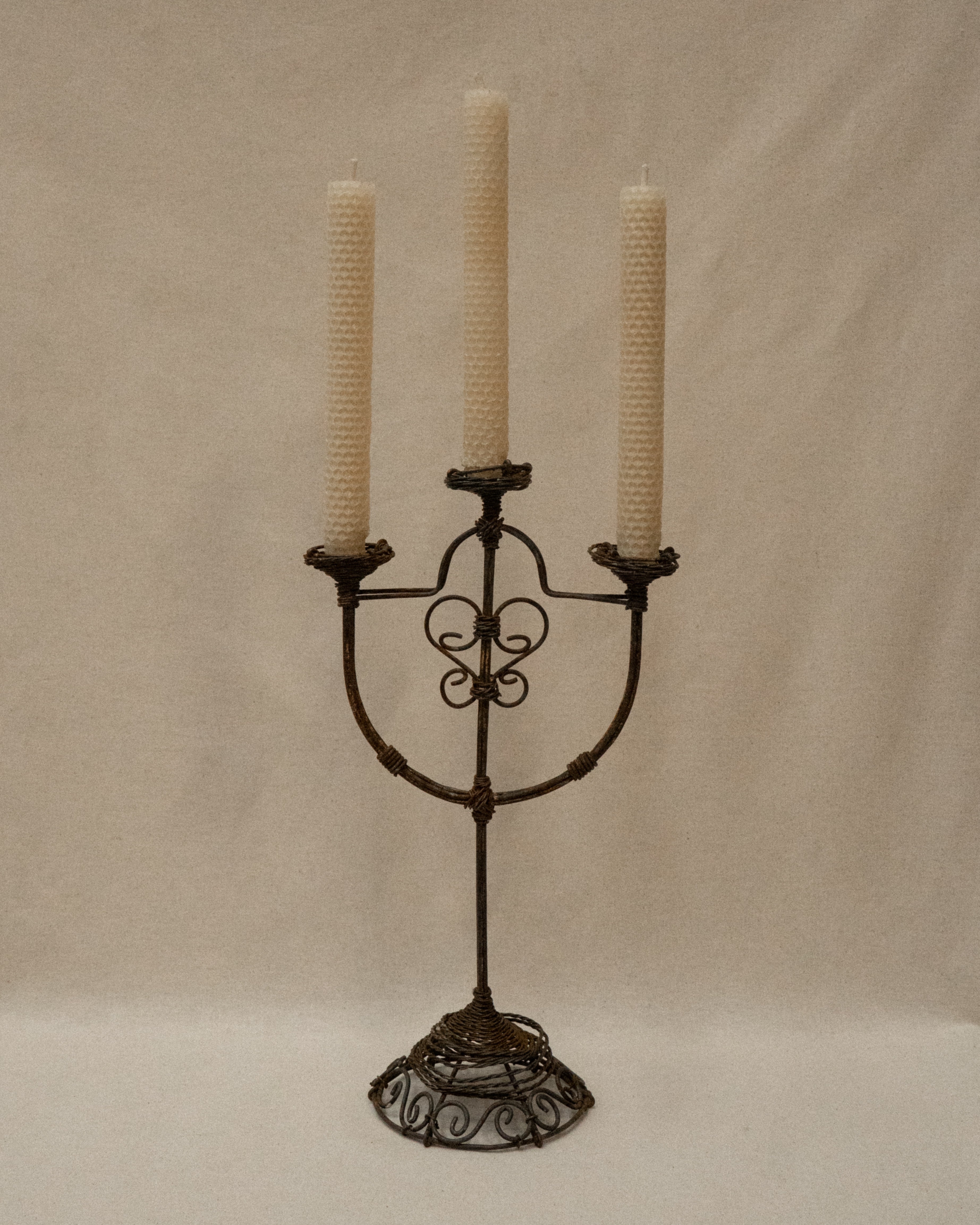 Wrought wire candelabra