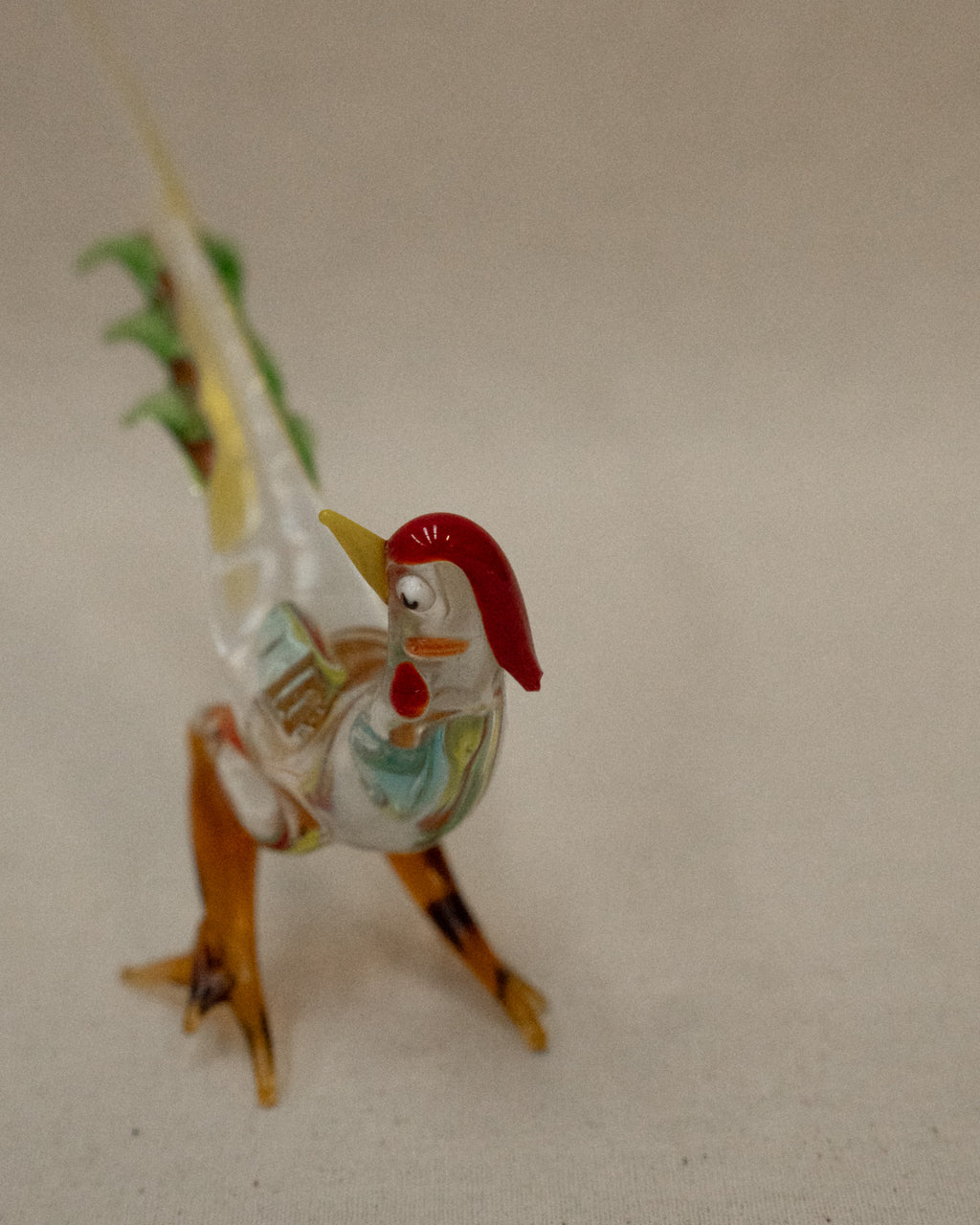 Pair of hand blown art glass pheasants