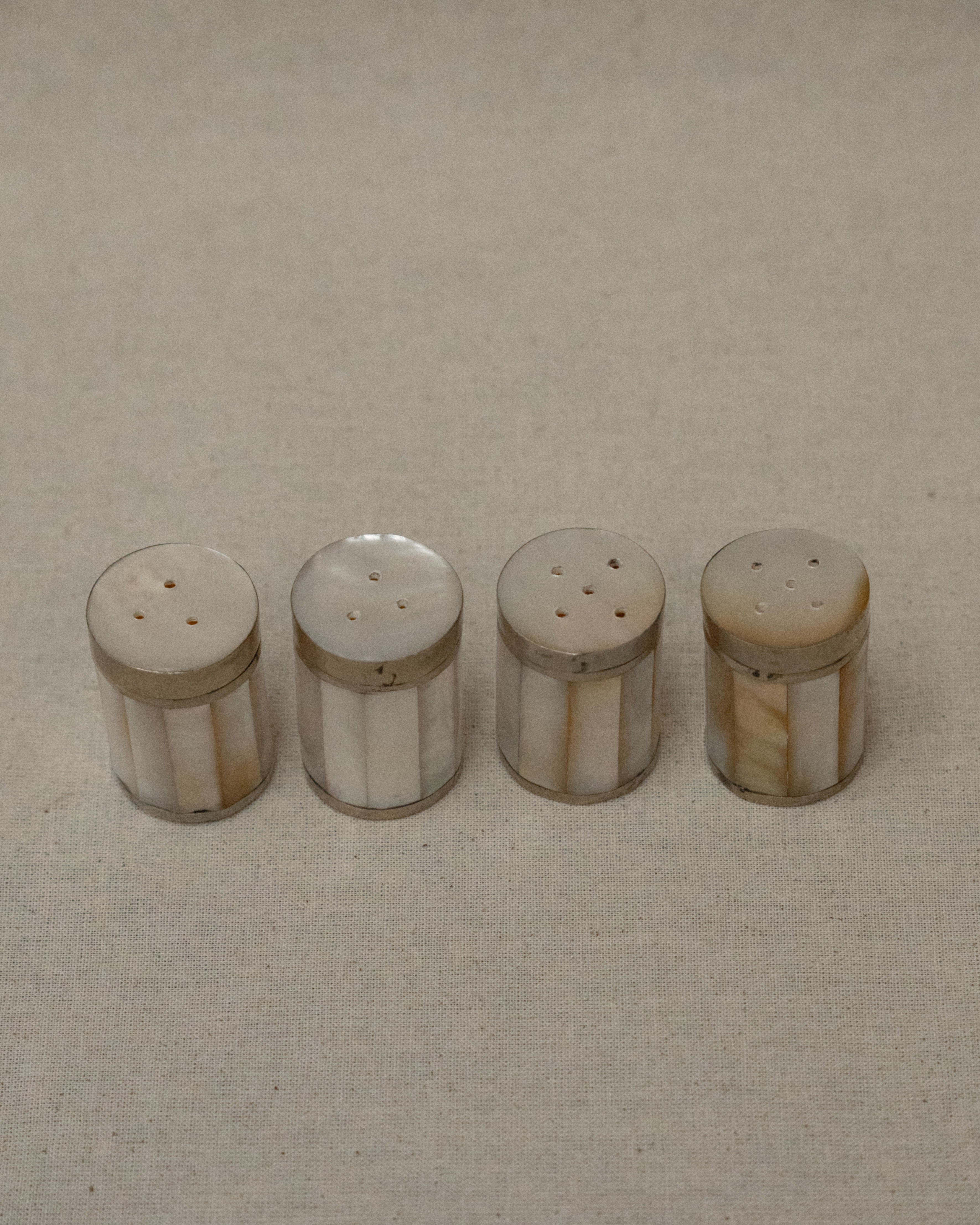 Mother of pearl salt and pepper shakers