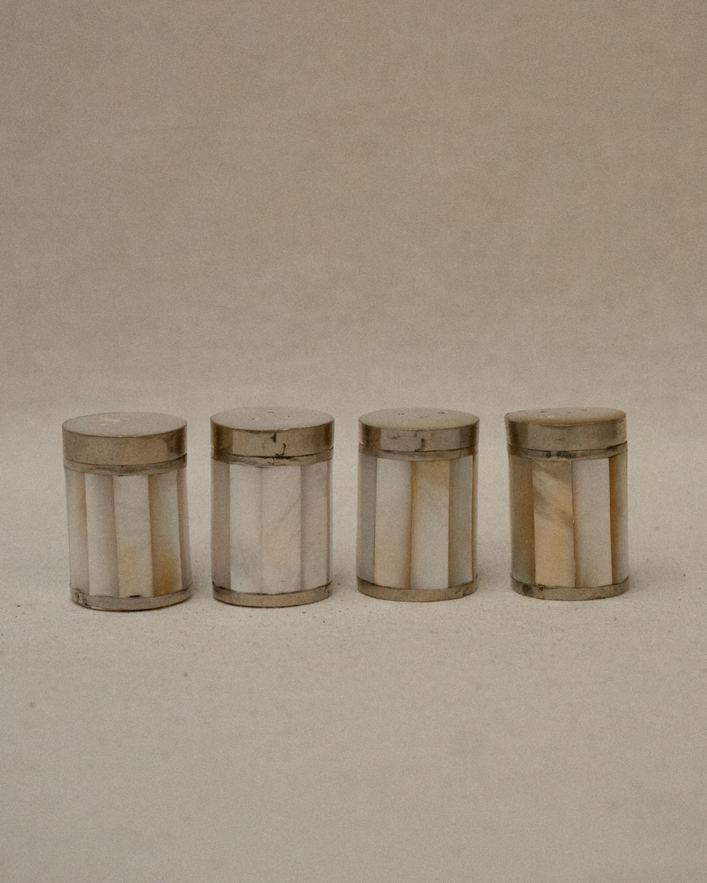 Mother of pearl salt and pepper shakers