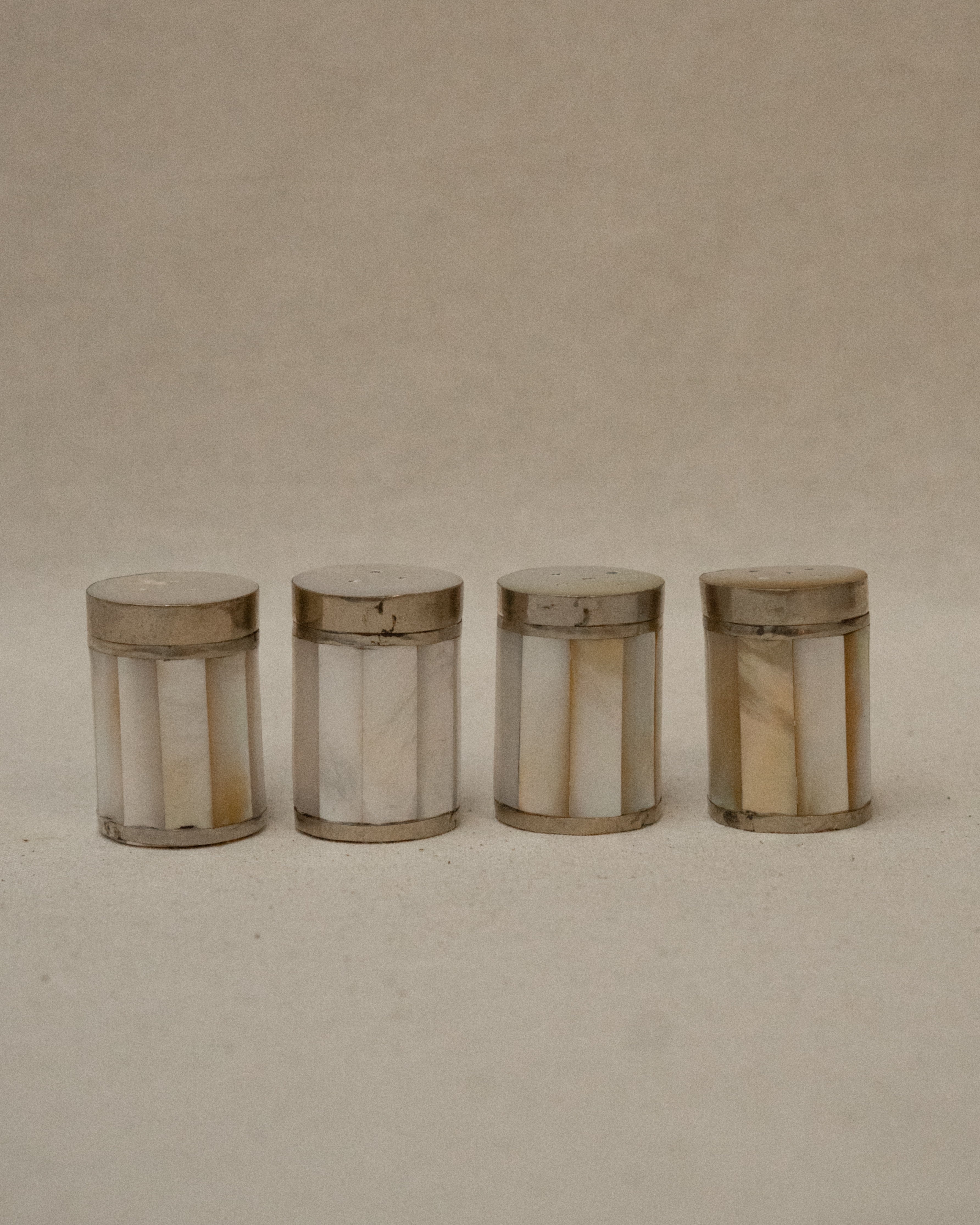 Mother of pearl salt and pepper shakers