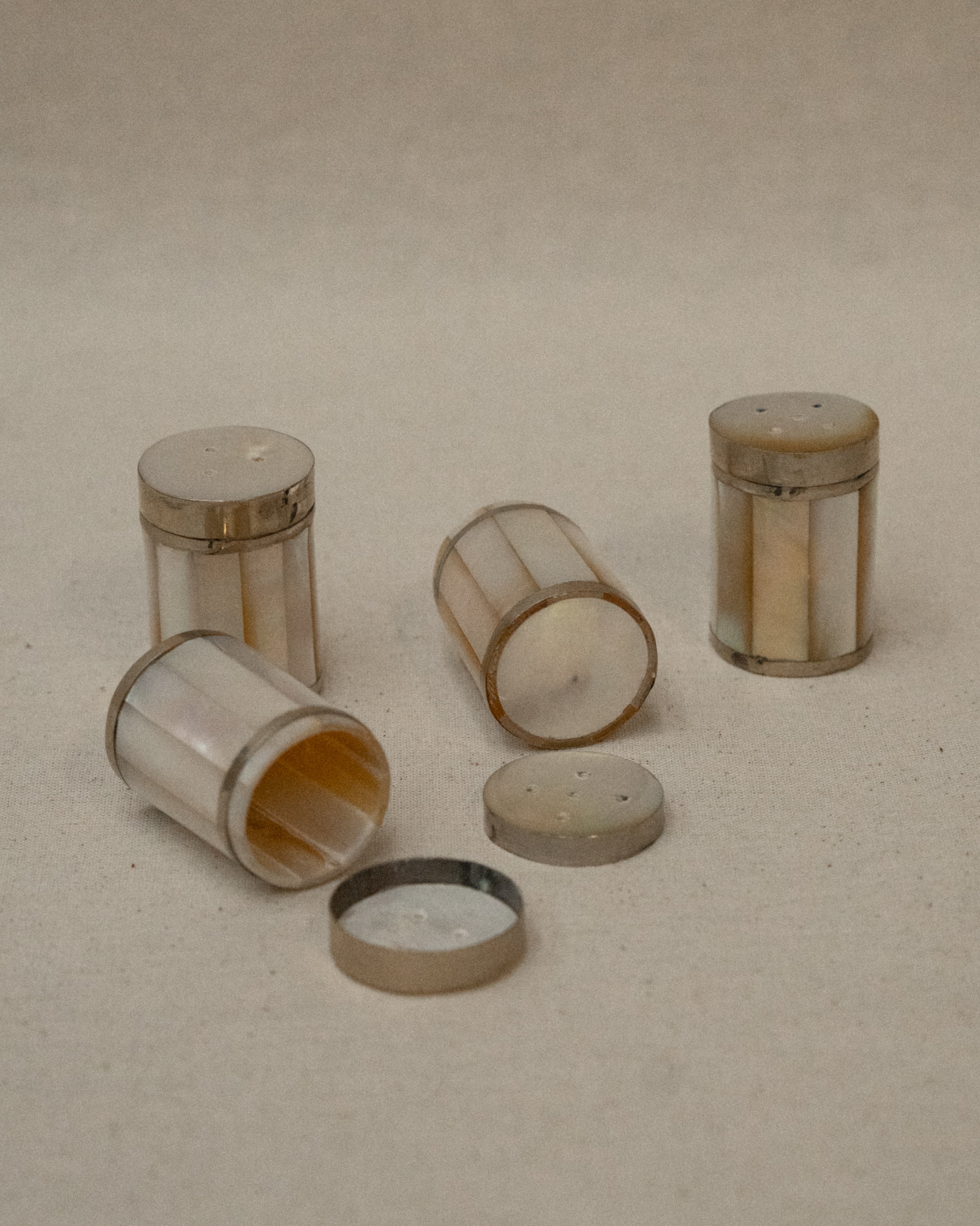 Mother of pearl salt and pepper shakers