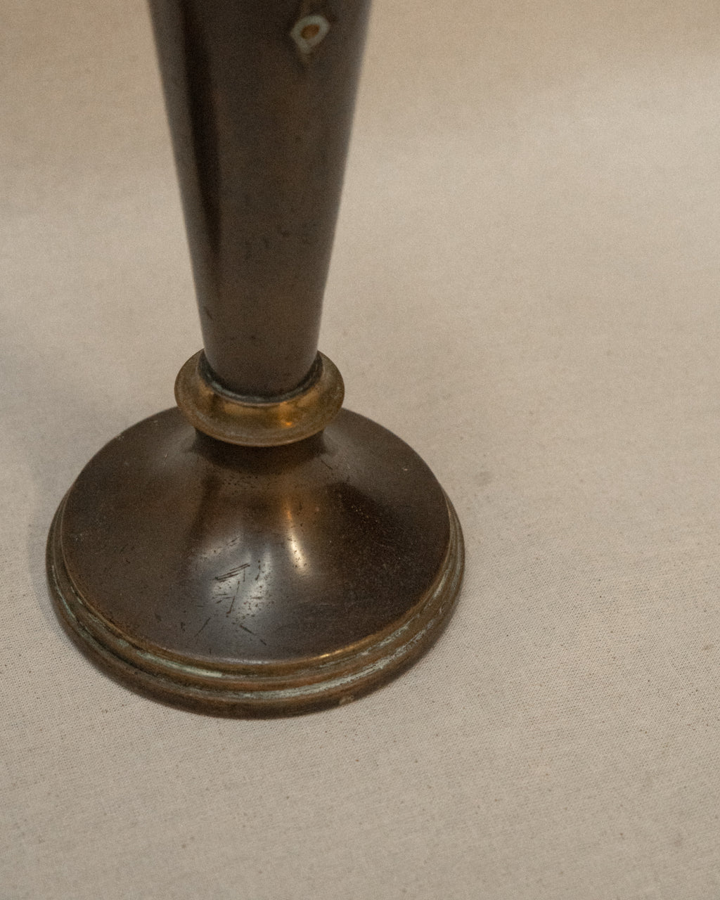 Pair of English Art Nouveau solid brass vases