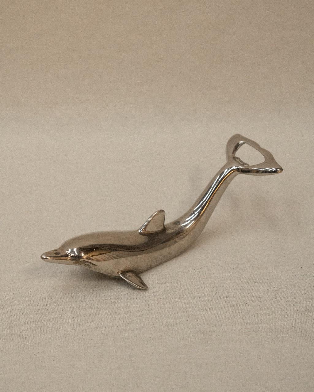 Silver plated dolphin 2 in 1 bottle opener