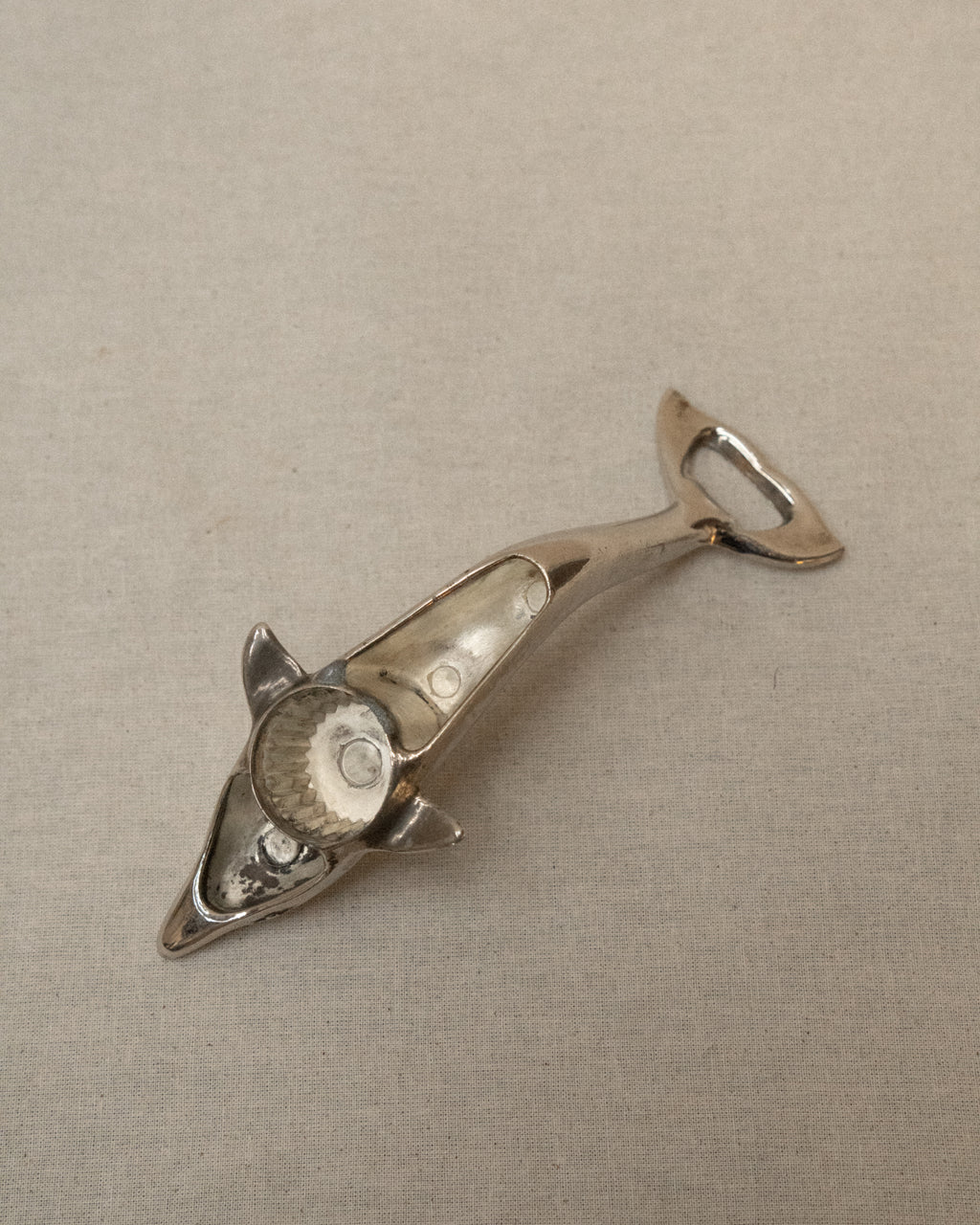 Silver plated dolphin 2 in 1 bottle opener