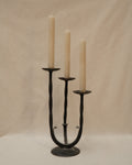 Wrought iron candelabra, holds 3
