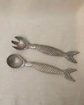 Aluminum fish salad servers