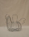 Rooster wire egg basket with handles