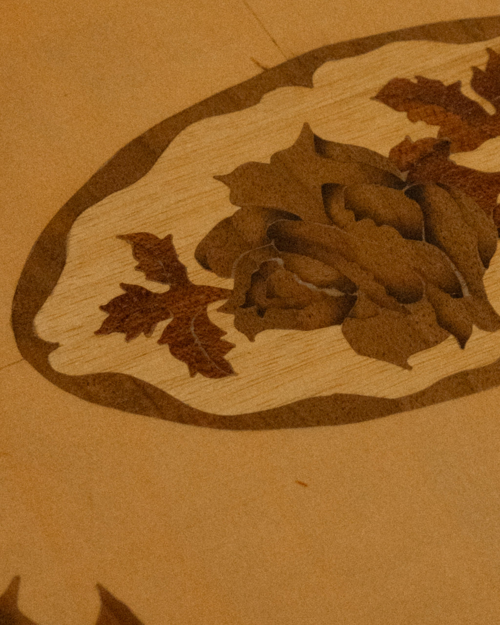 Wood floral marquetry tray