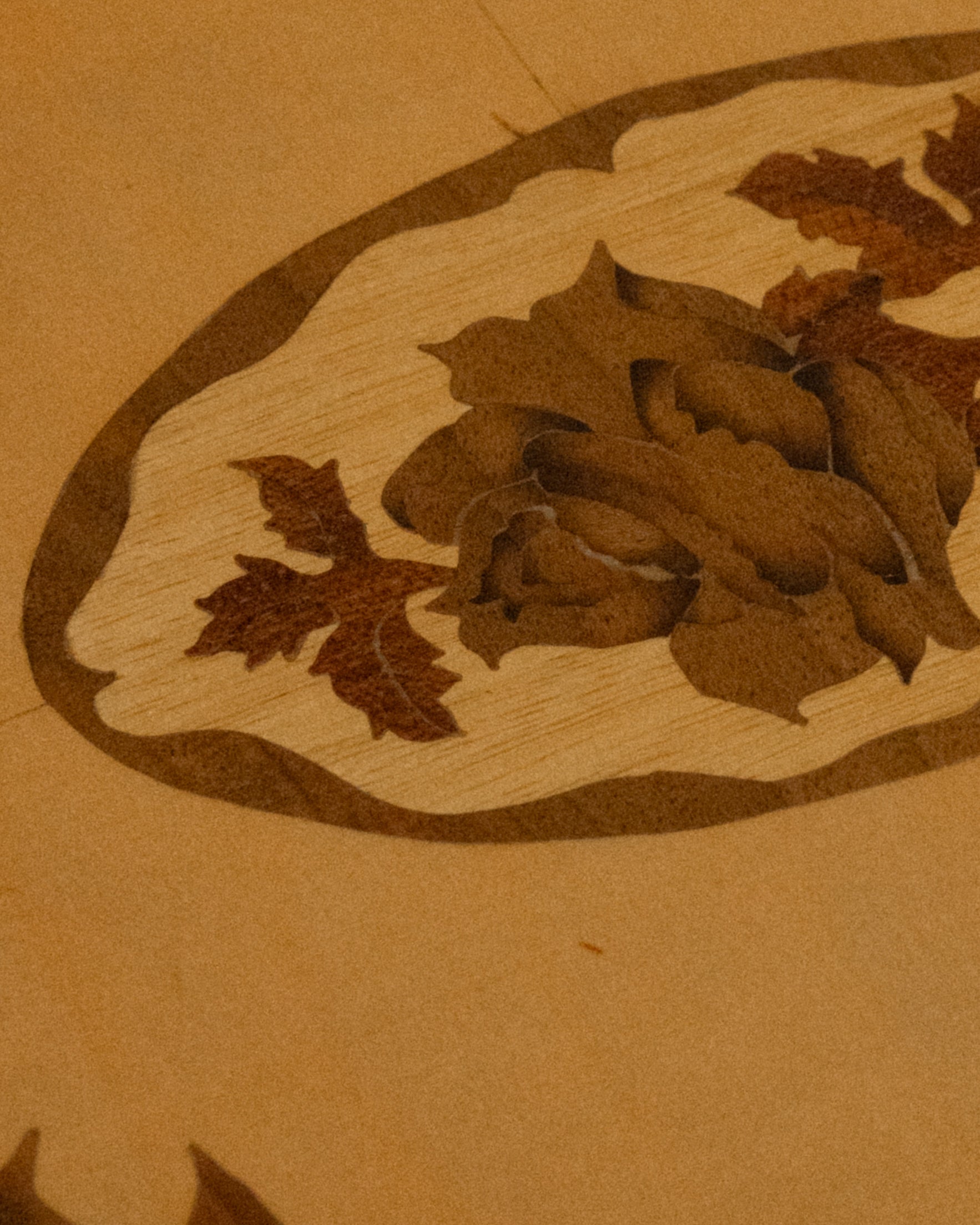 Wood floral marquetry tray