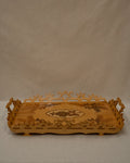 Wood floral marquetry tray