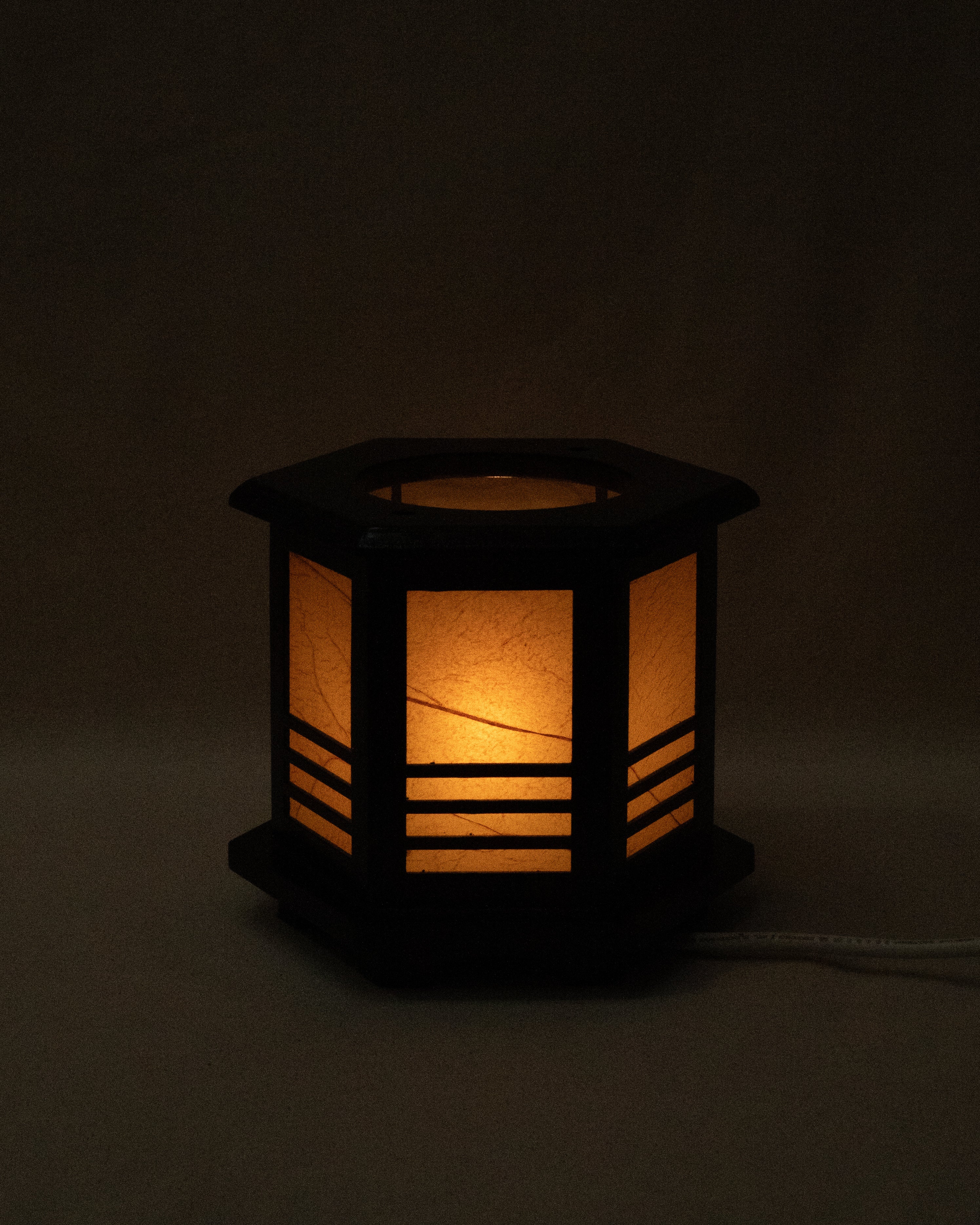 Chinese dimmable black wooden paper lamp