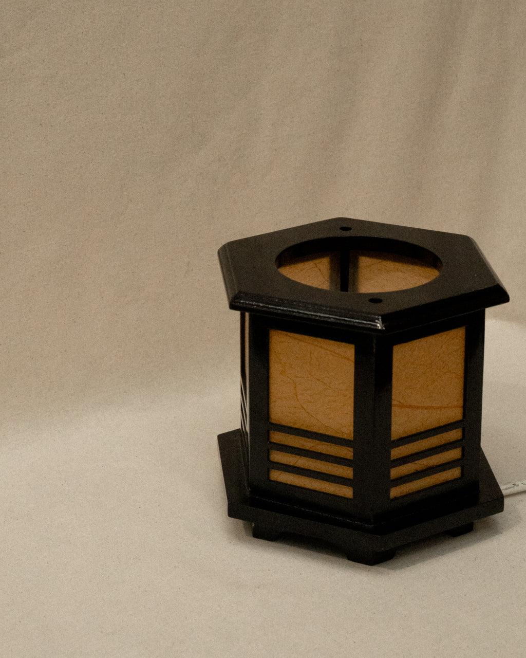 Chinese dimmable black wooden paper lamp
