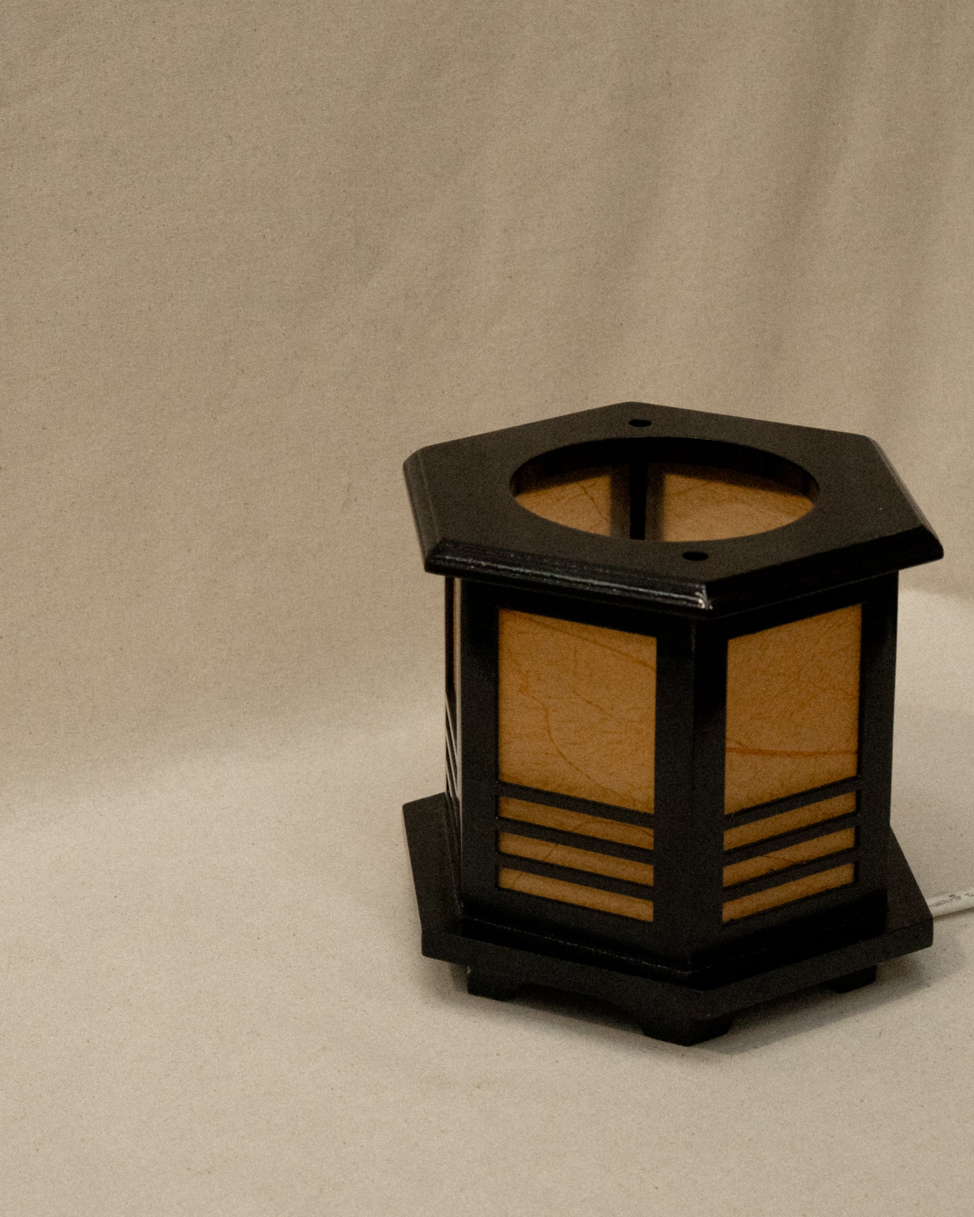 Chinese dimmable black wooden paper lamp