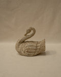 White wooden folk art swan