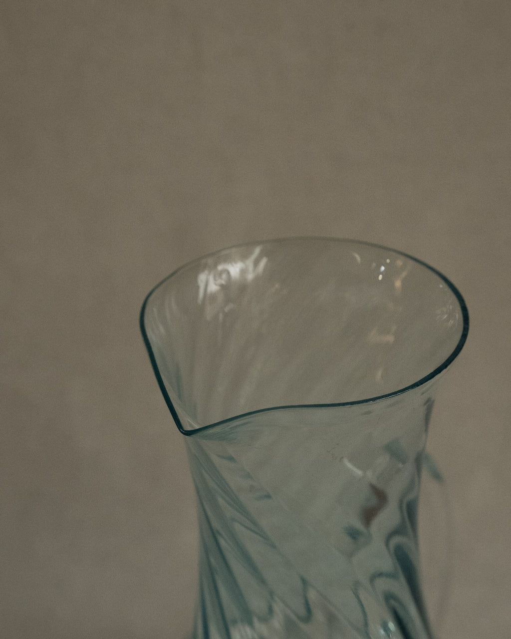 Blue art glass pitcher