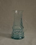 Blue art glass pitcher