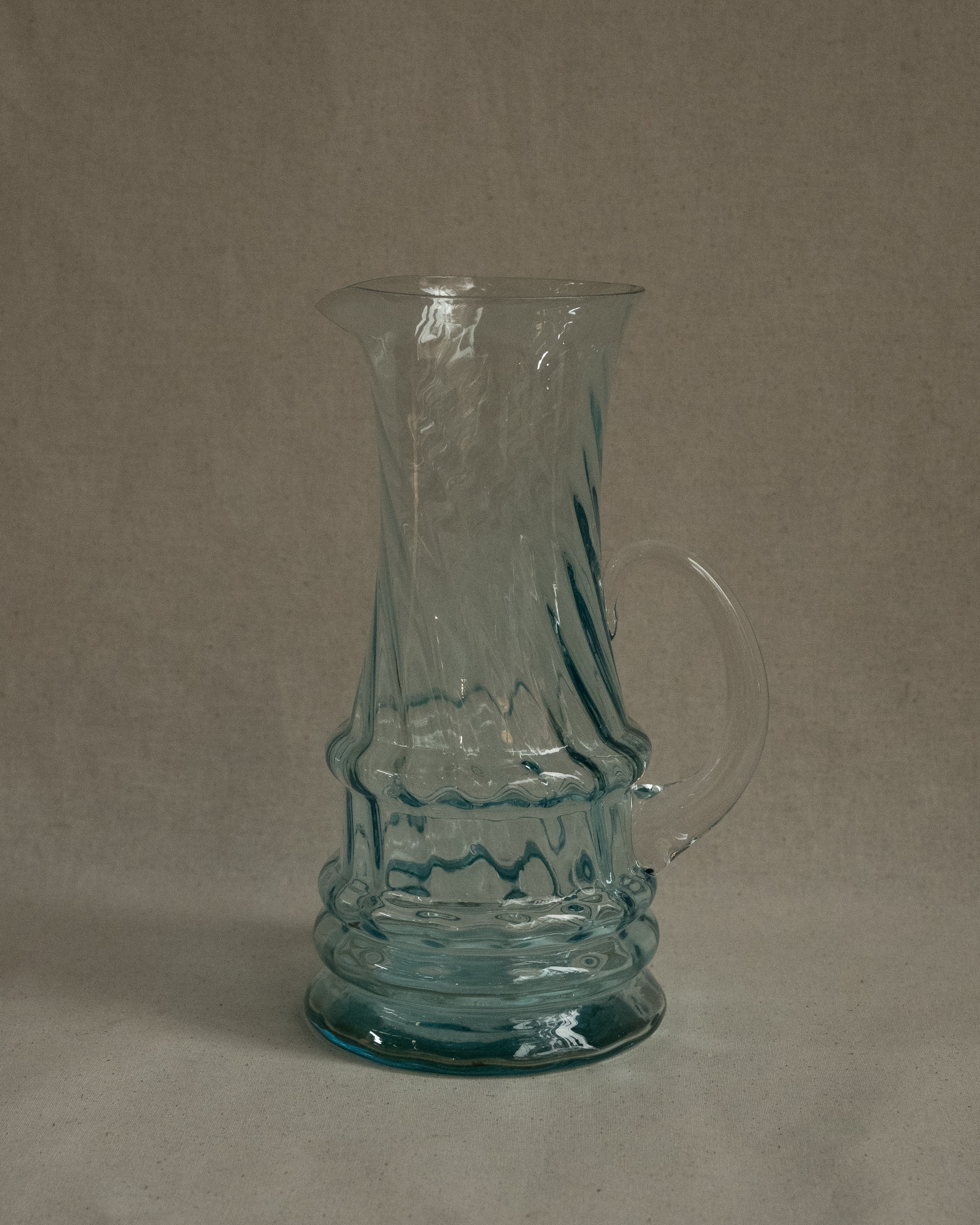 Blue art glass pitcher