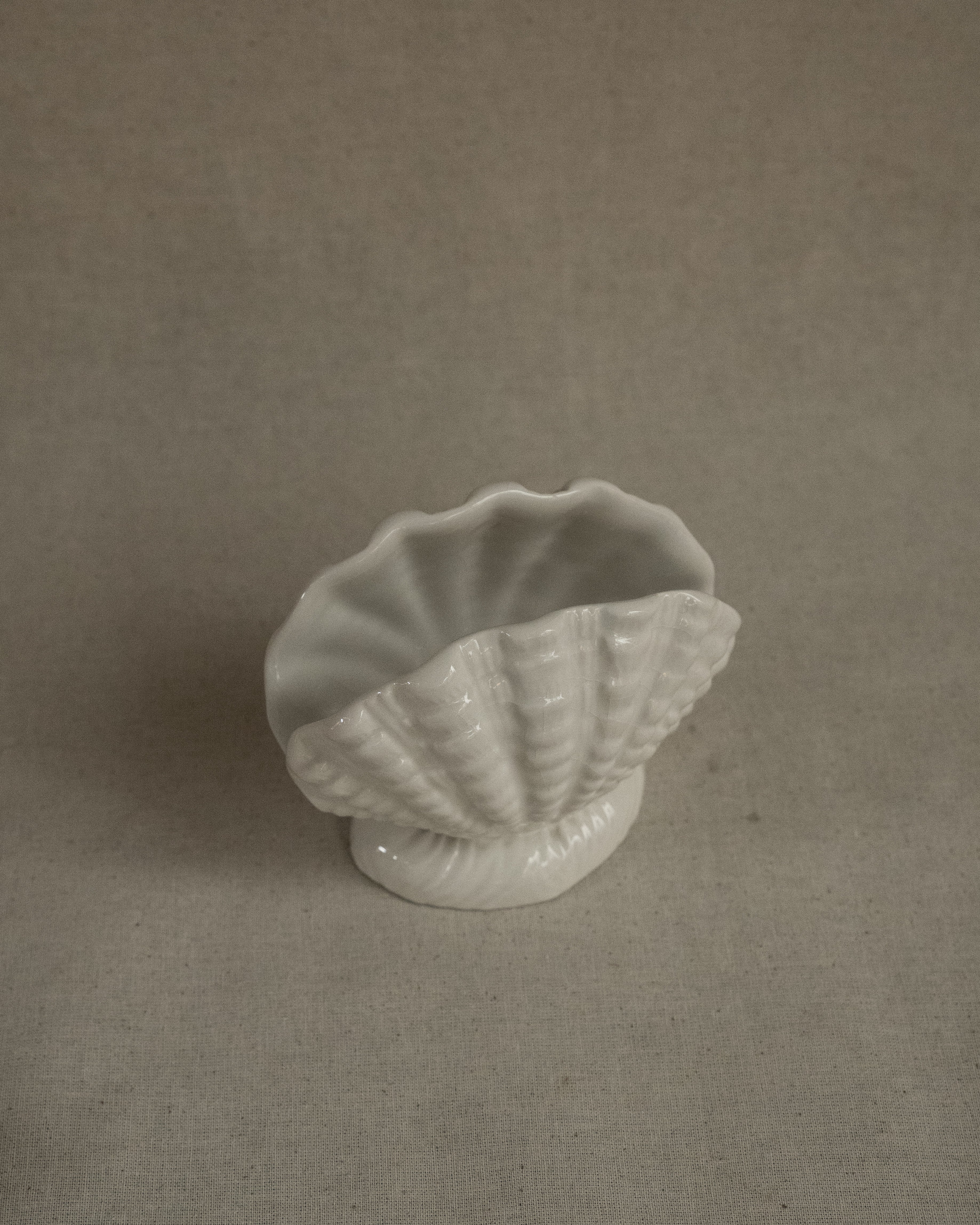 Italian ceramic shell napkin holder