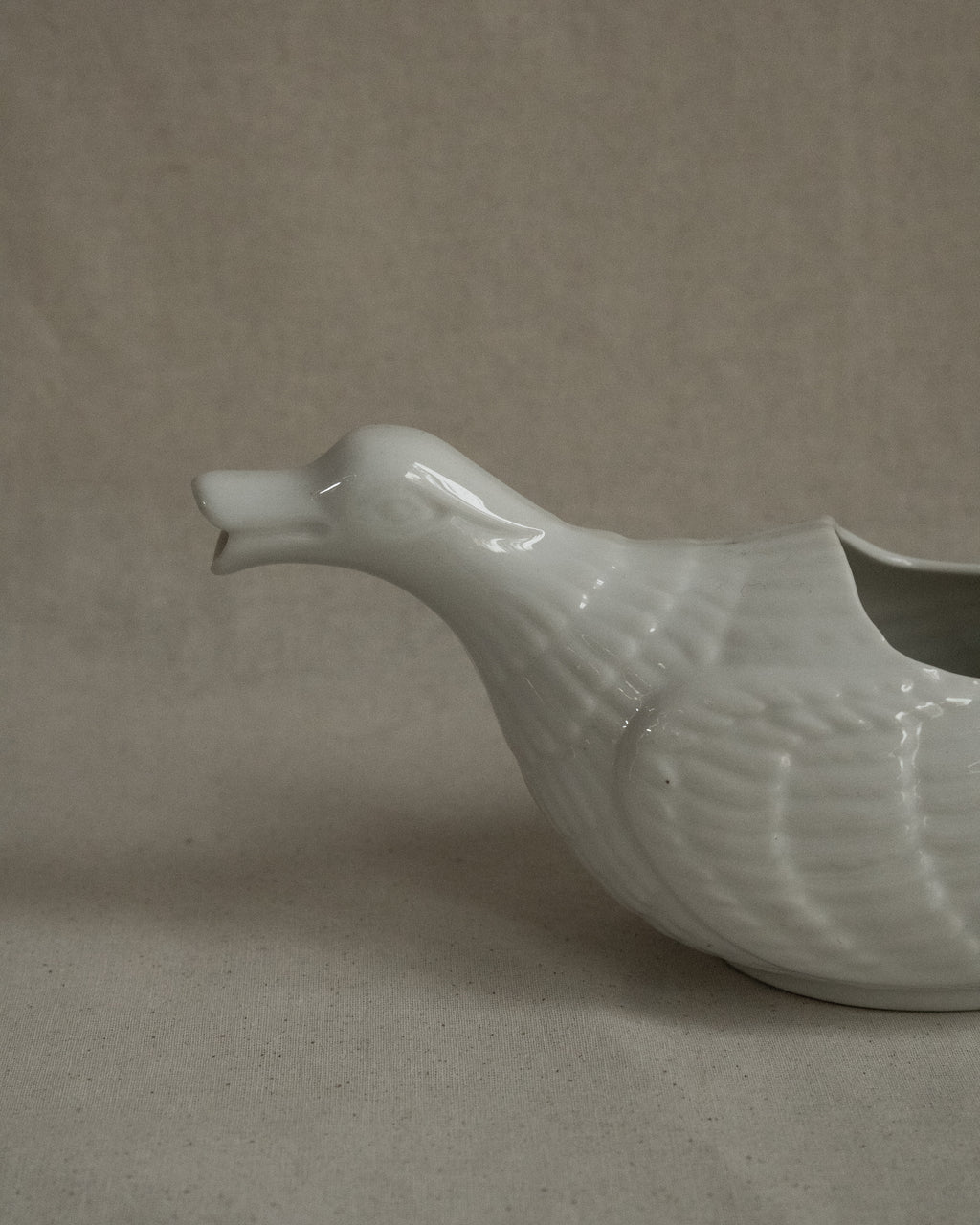 White ceramic duck sauce pitcher