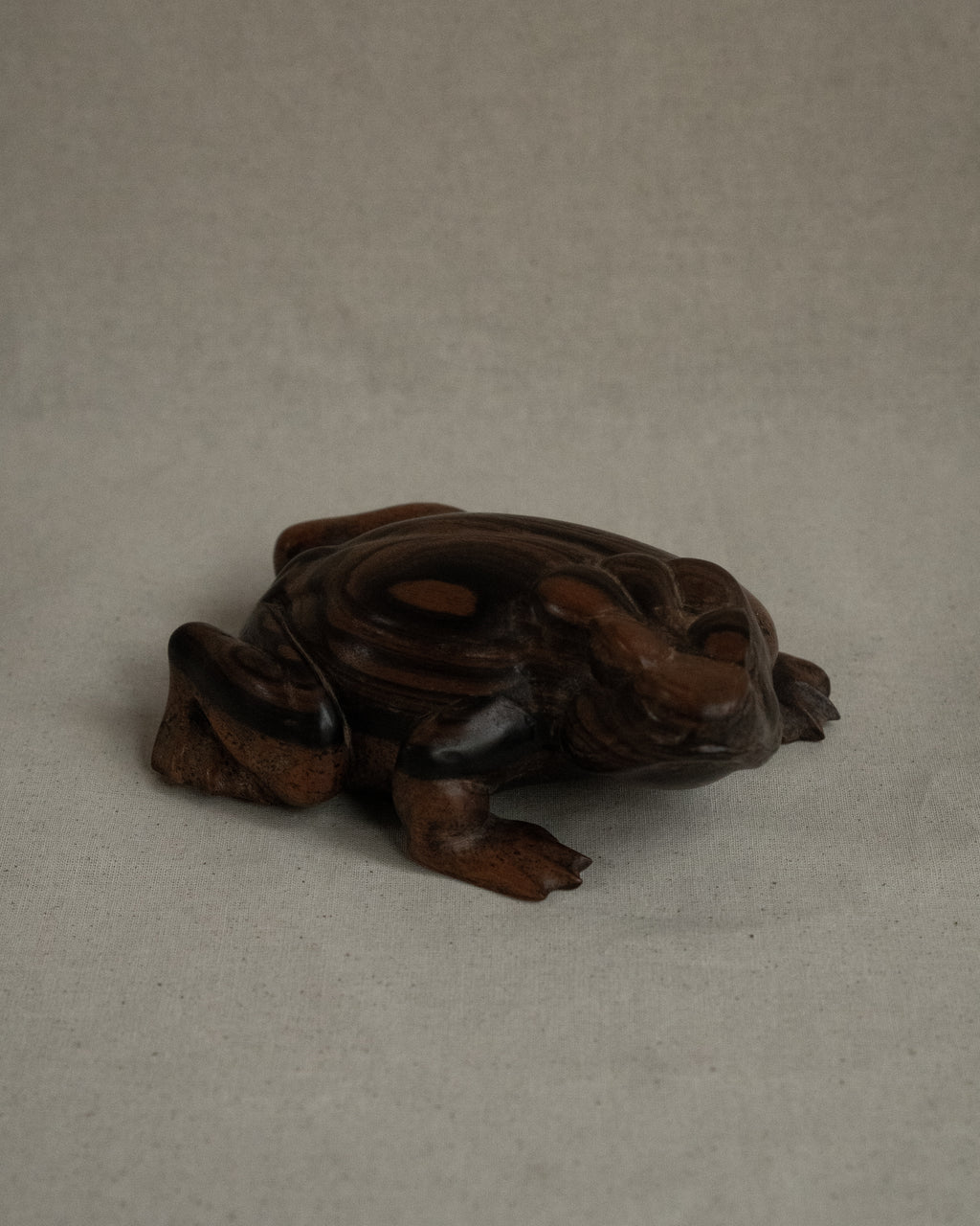 Carved wooden frog