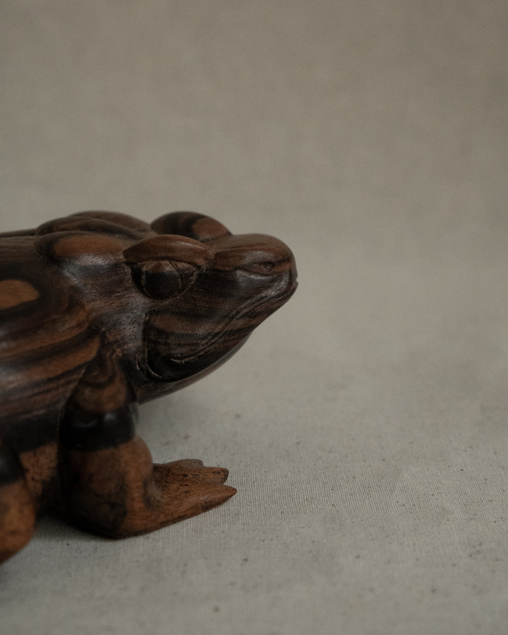 Carved wooden frog