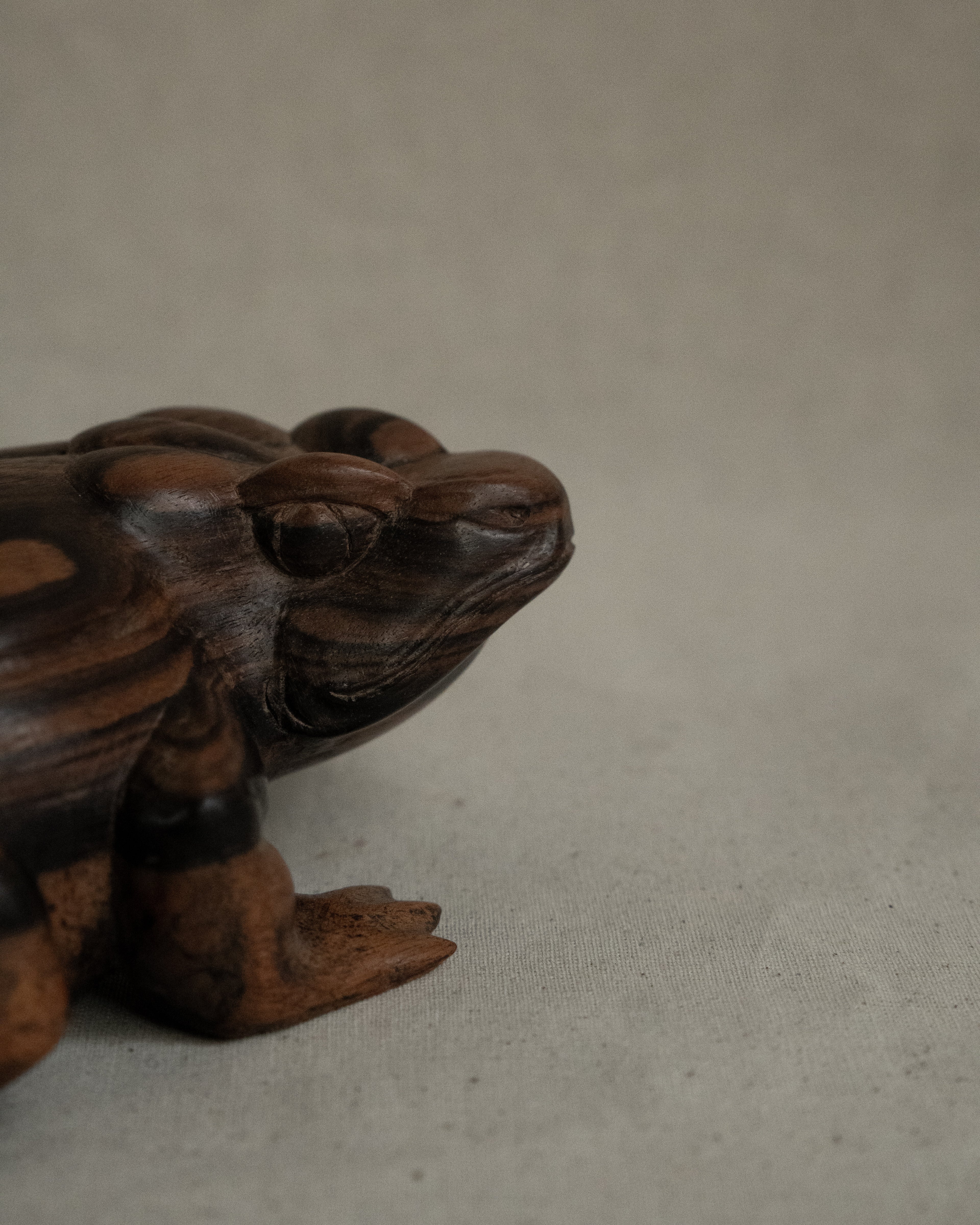 Carved wooden frog