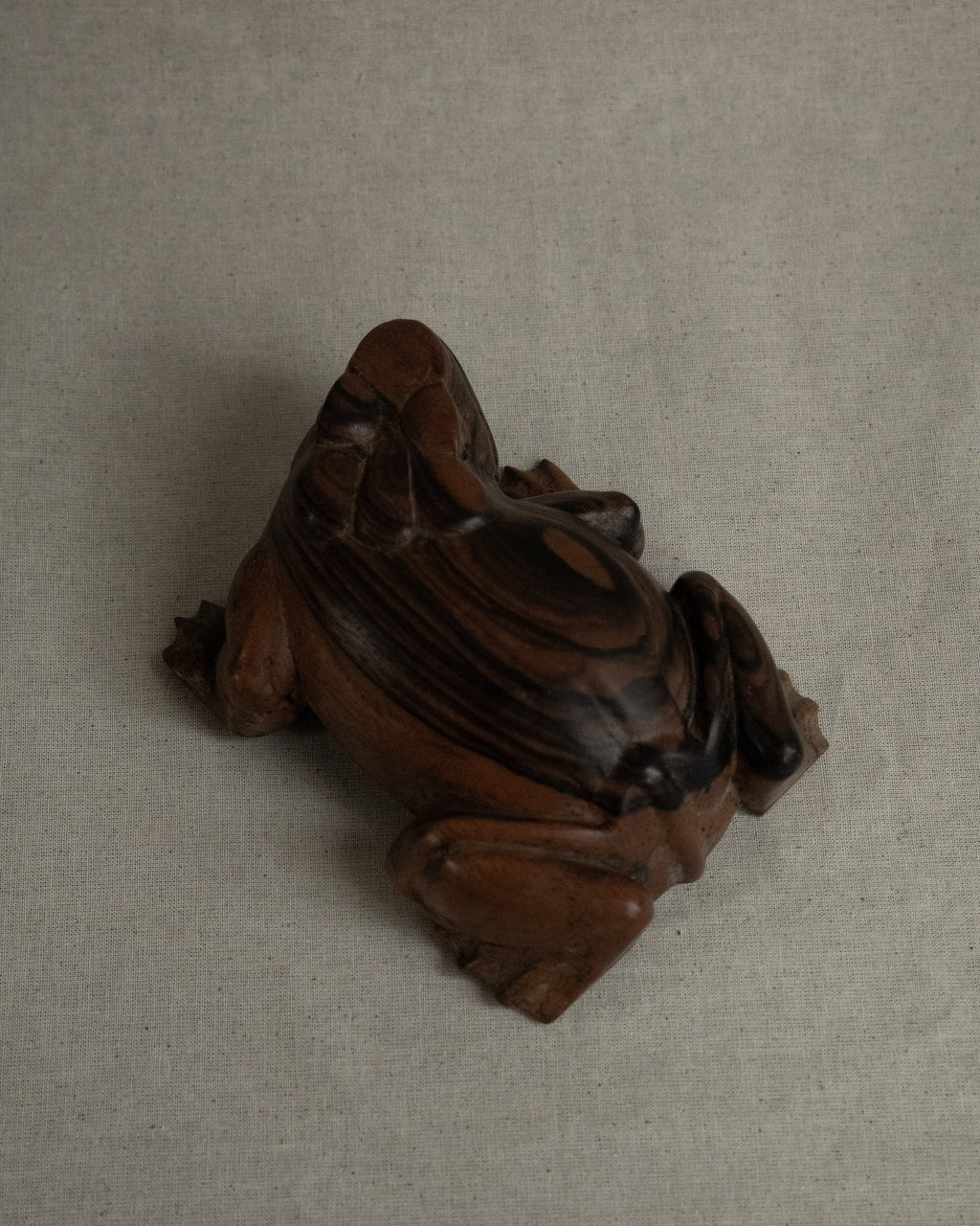 Carved wooden frog