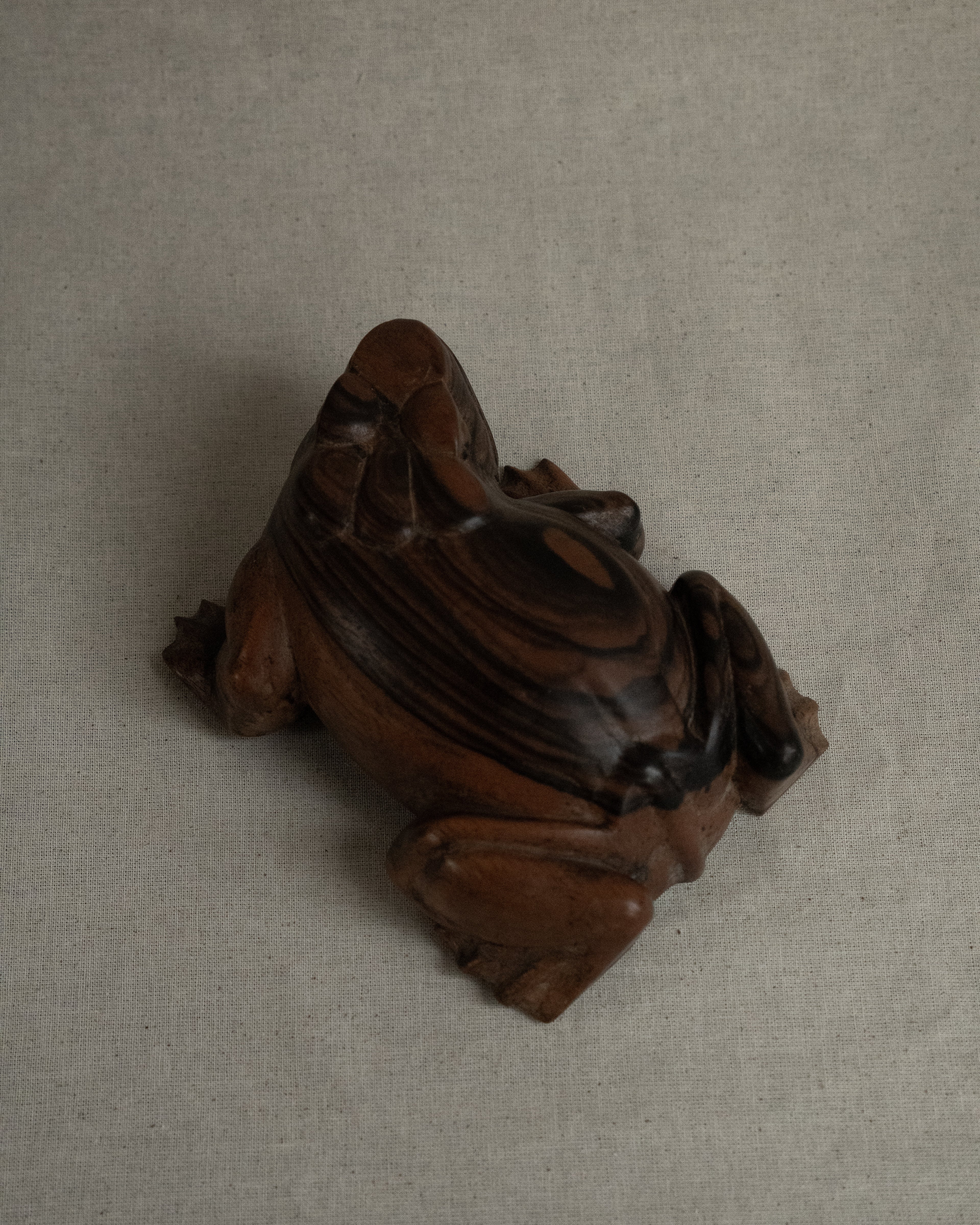 Carved wooden frog