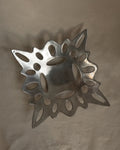 Aluminum abstract dish with tapered feet